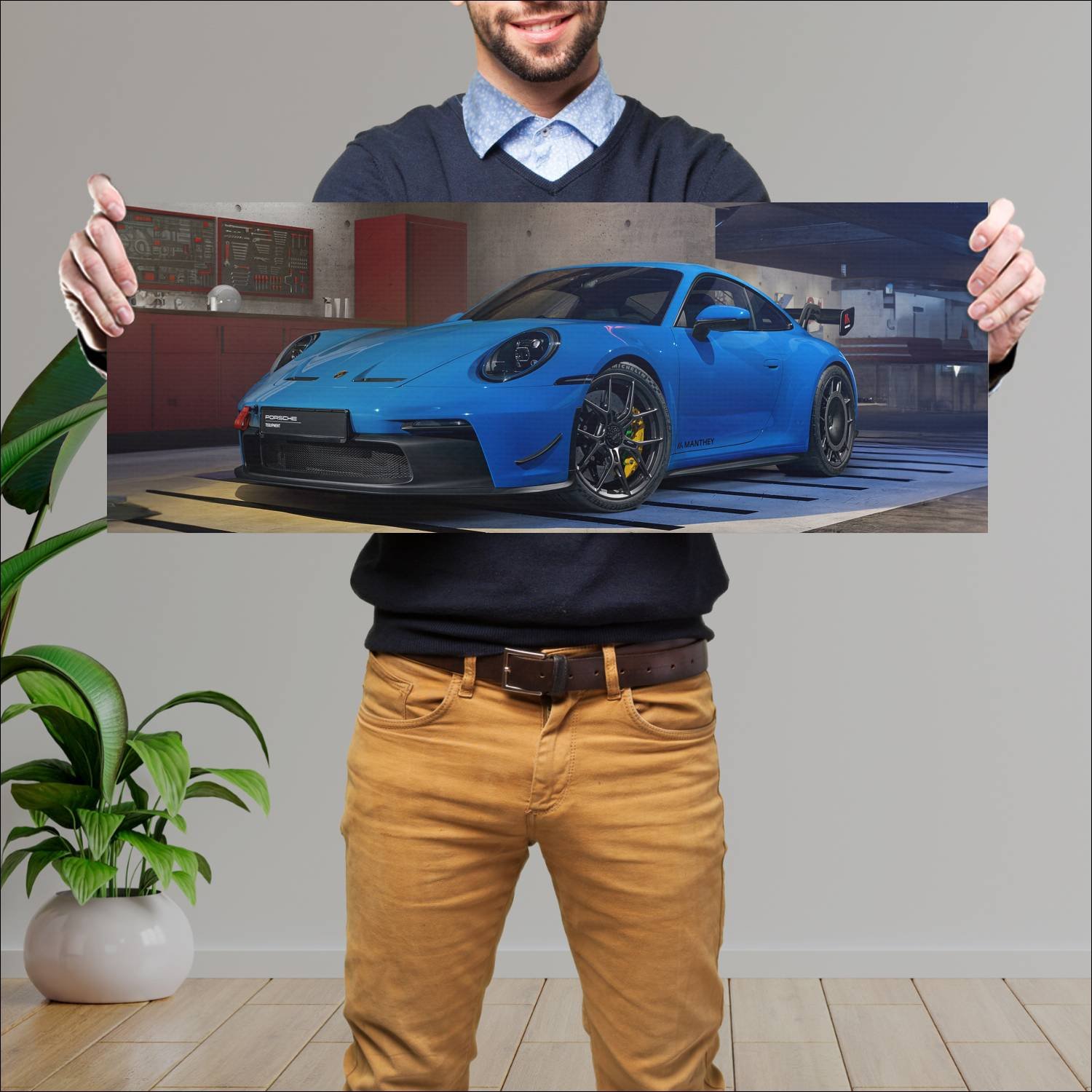 Cuadro grande 30x80cm 2022 porsche 911 gt3 manthey 543 Porsche