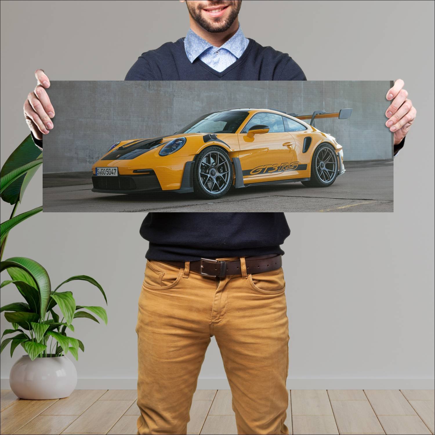 Cuadro grande 30x80cm 2022 porsche 911 gt3 rs weis 549 Porsche