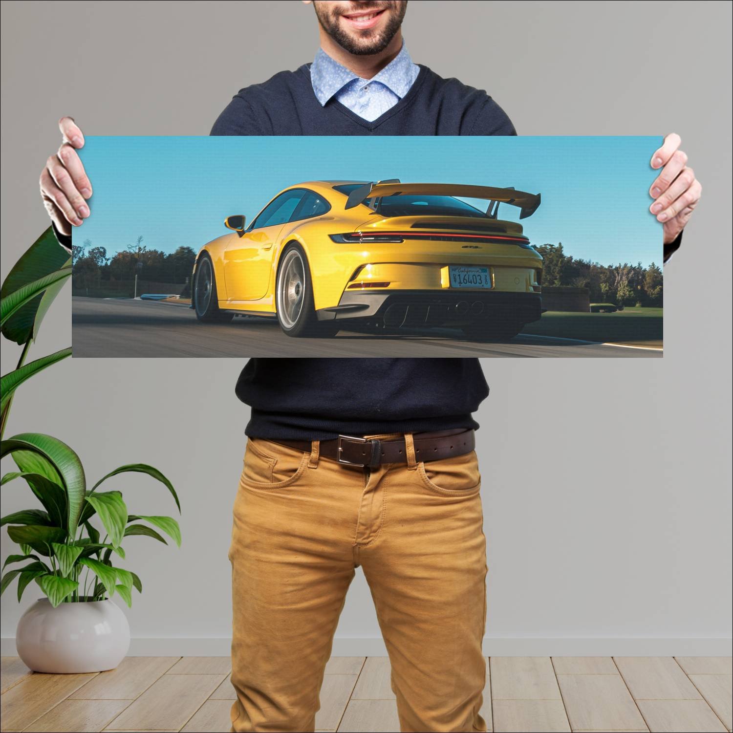 Cuadro grande 30x80cm 2022 porsche 911 gt3 us Porsche