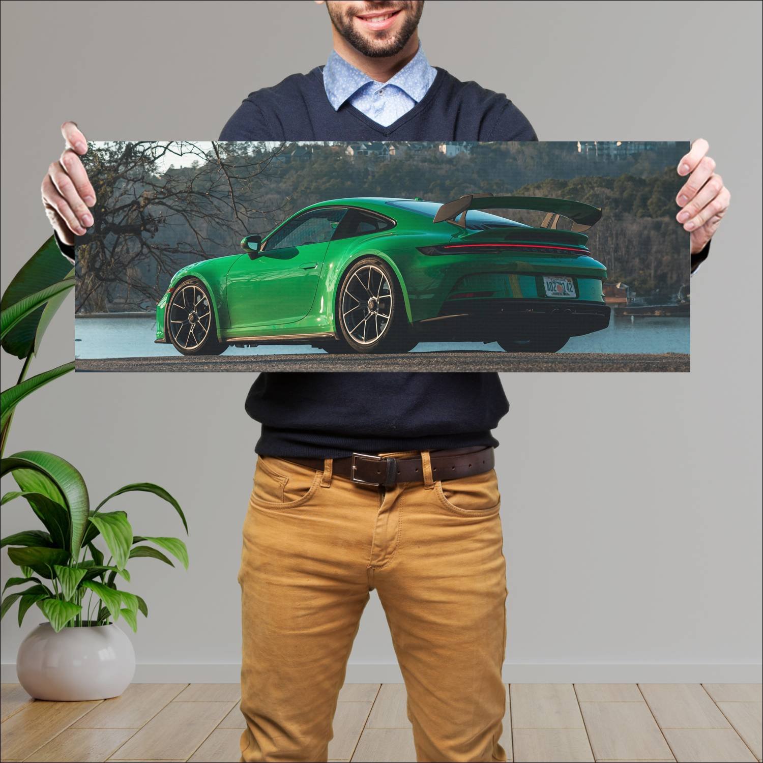 Cuadro grande 30x80cm 2022 porsche 911 gt3 us Porsche