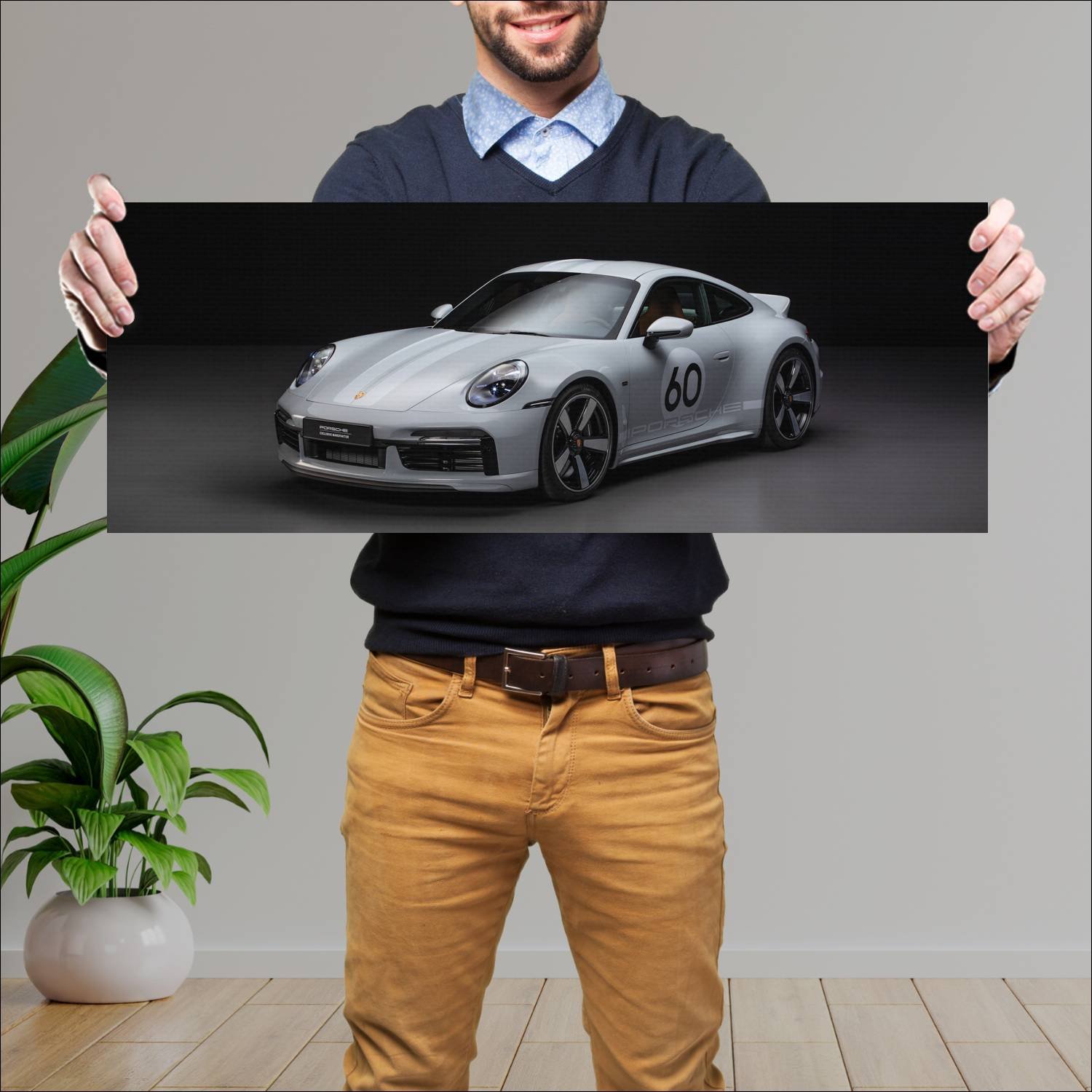 Cuadro grande 30x80cm 2022 porsche 911 sport class 554 Porsche