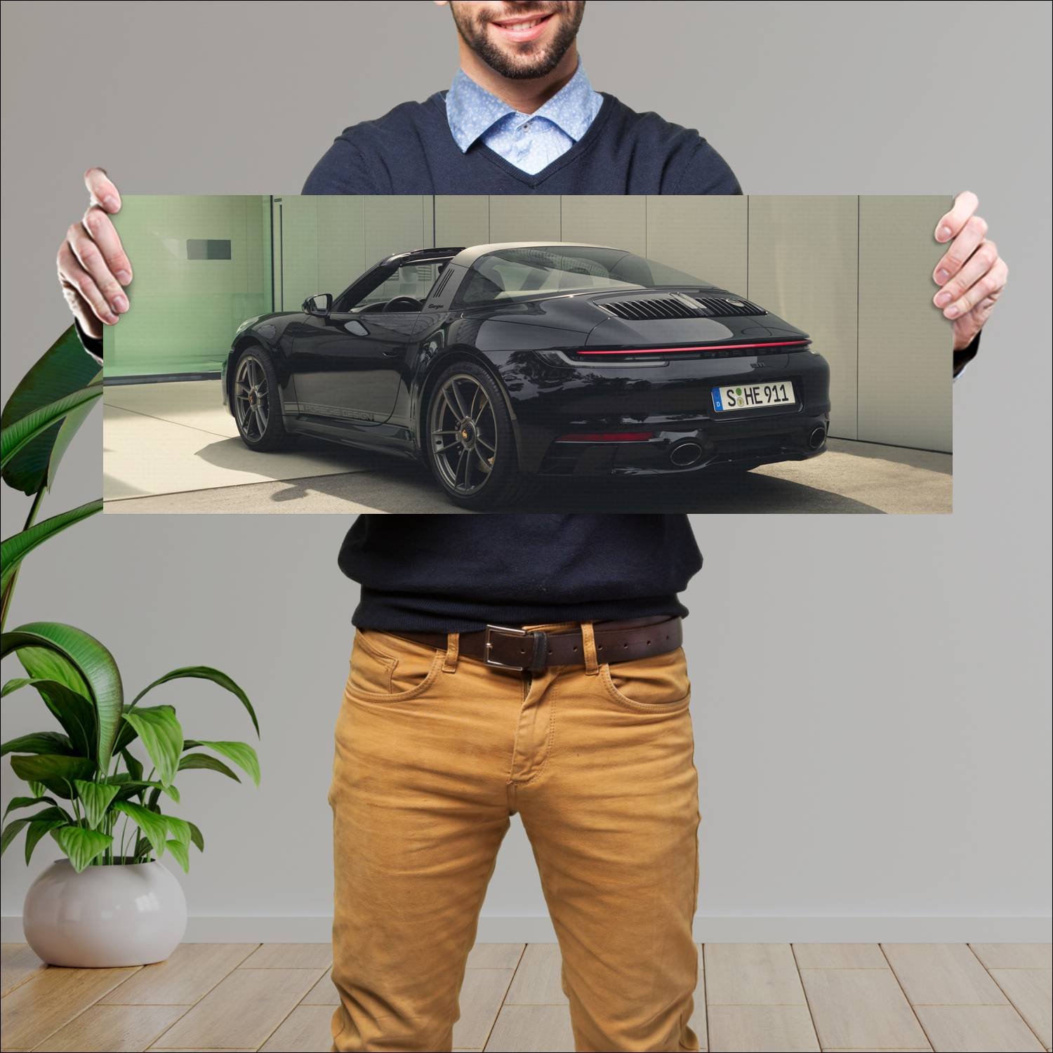 Cuadro grande 30x80cm 2022 porsche 911 targa gts 5 556 Porsche