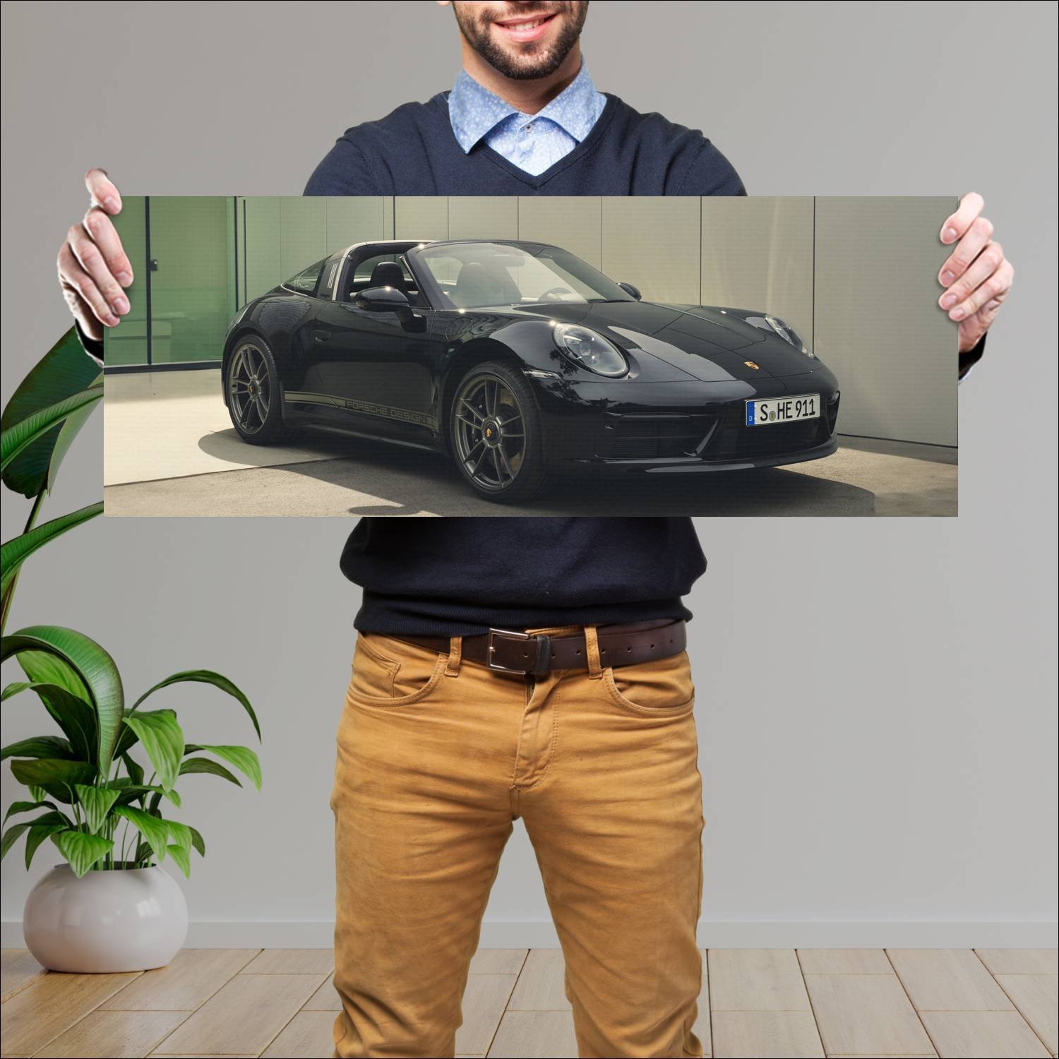 Cuadro grande 30x80cm 2022 porsche 911 targa gts 5 557 Porsche