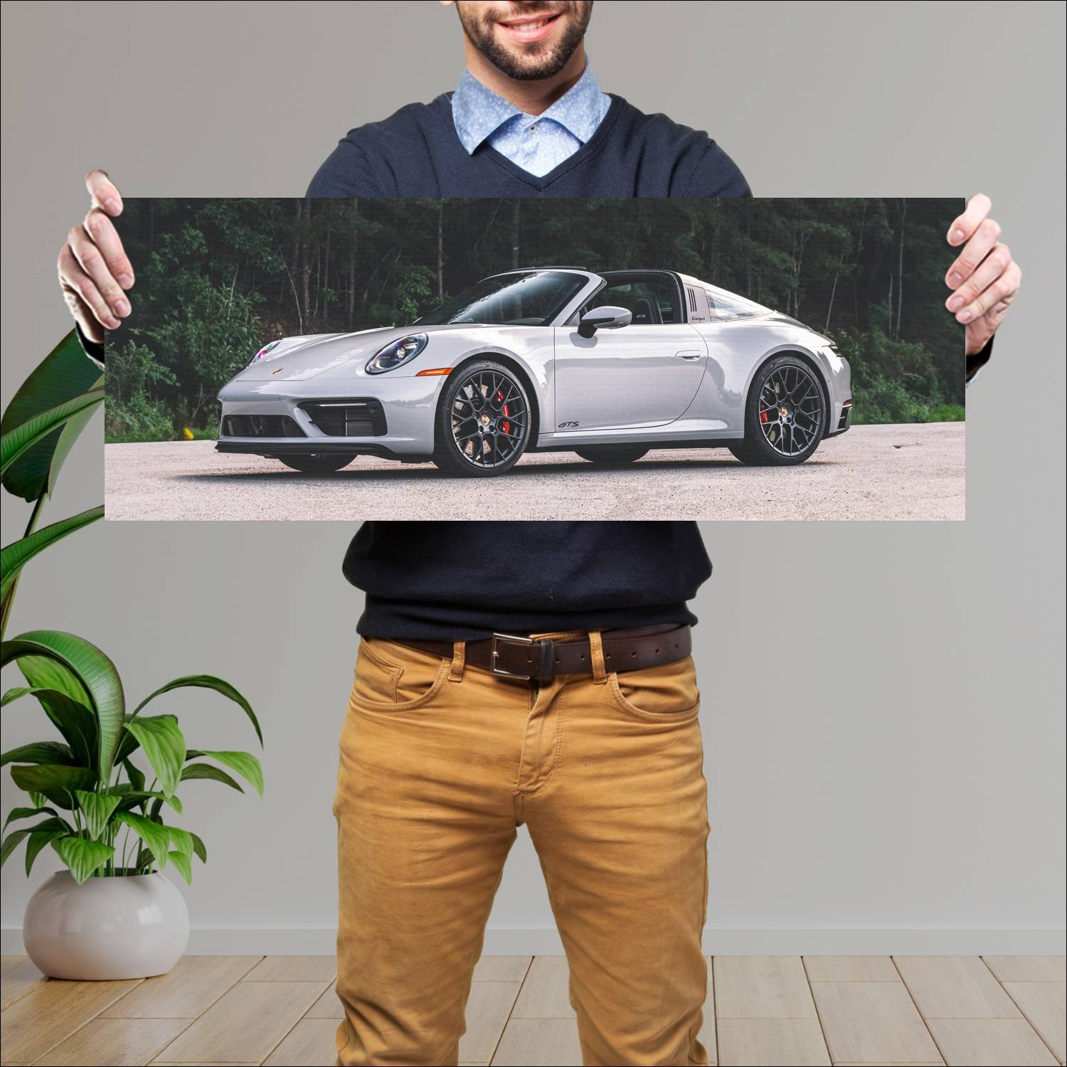 Cuadro grande 30x80cm 2022 porsche 911 targa gts u 558 Porsche