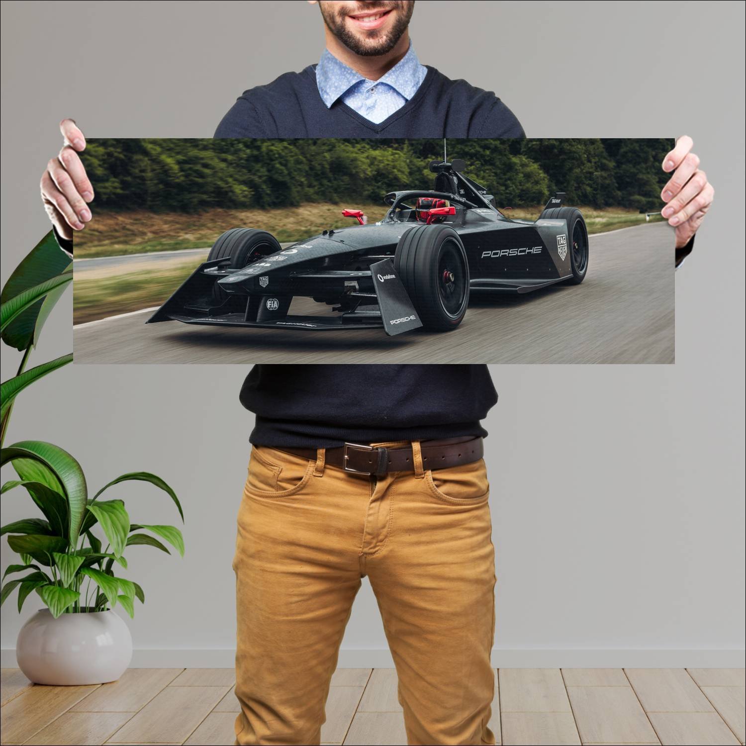 Cuadro grande 30x80cm 2022 porsche 99x electric ge 564 Porsche