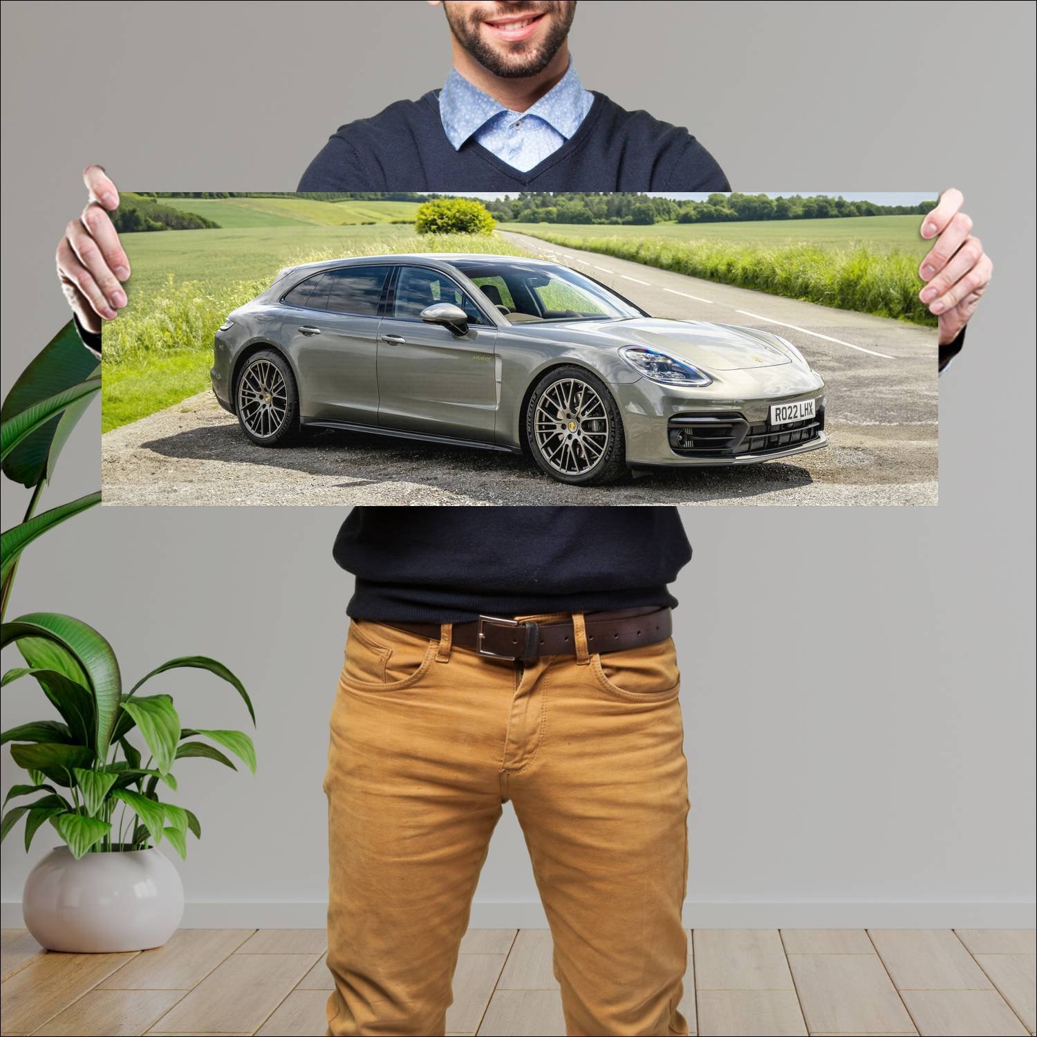 Cuadro grande 30x80cm 2022 porsche panamera e hybr 575 Porsche