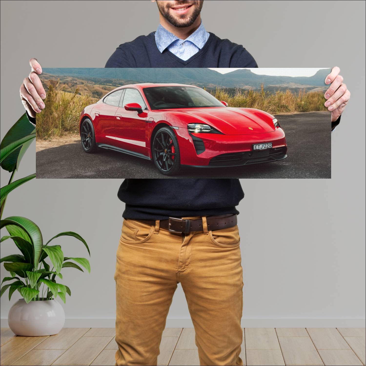 Cuadro grande 30x80cm 2022 porsche taycan gts au 1 576 Porsche