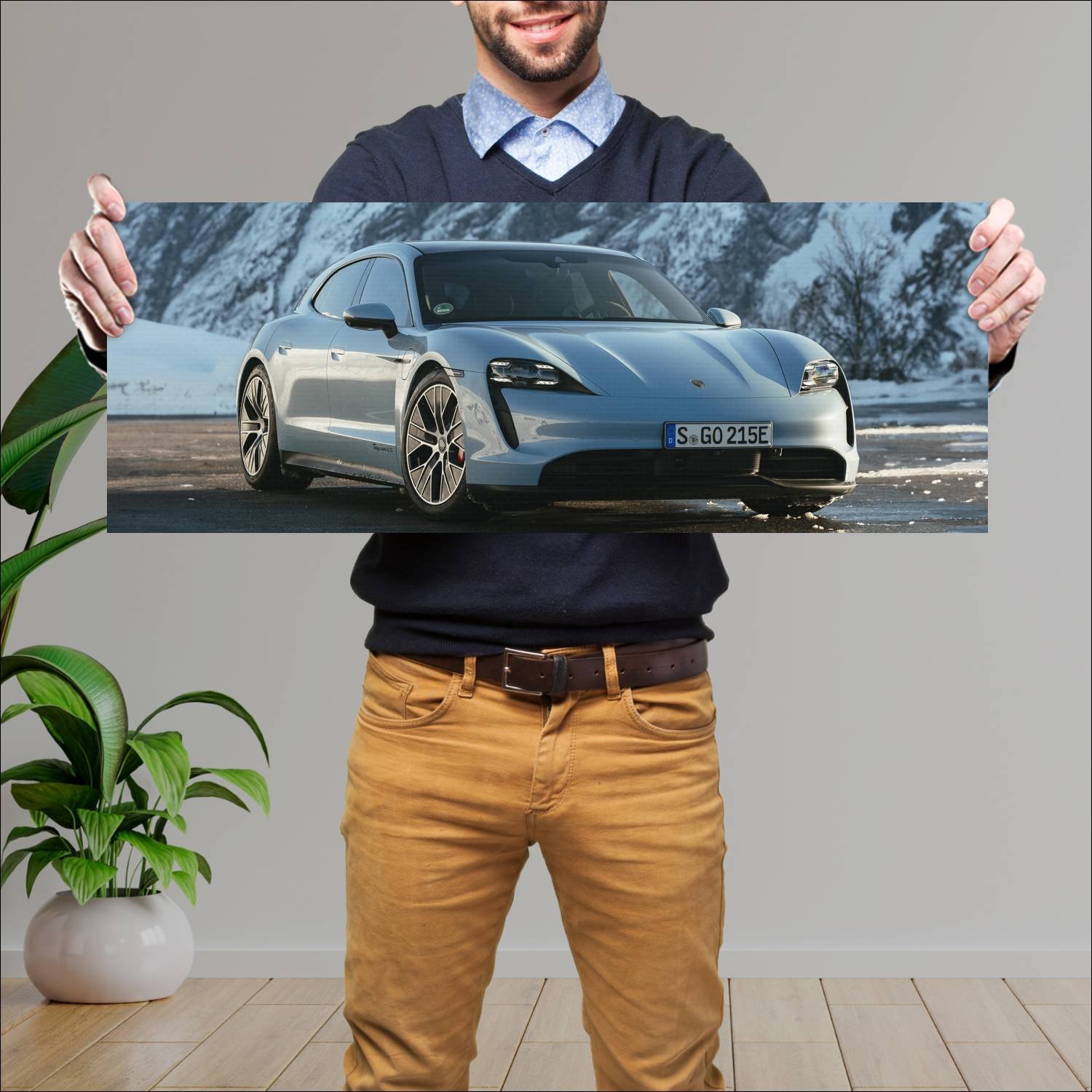 Cuadro grande 30x80cm 2022 porsche taycan s sport 579 Porsche