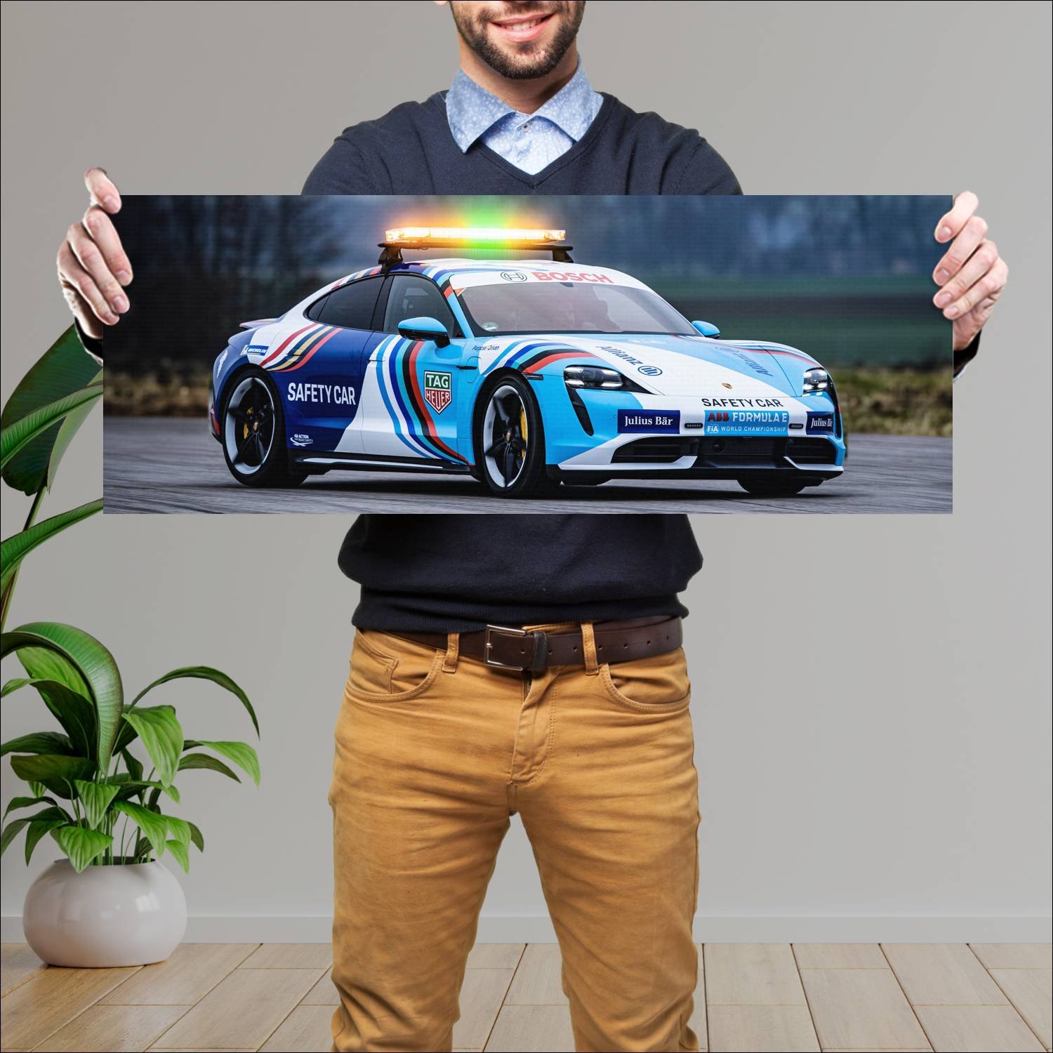 Cuadro grande 30x80cm 2022 porsche taycan turbo s 585 Porsche