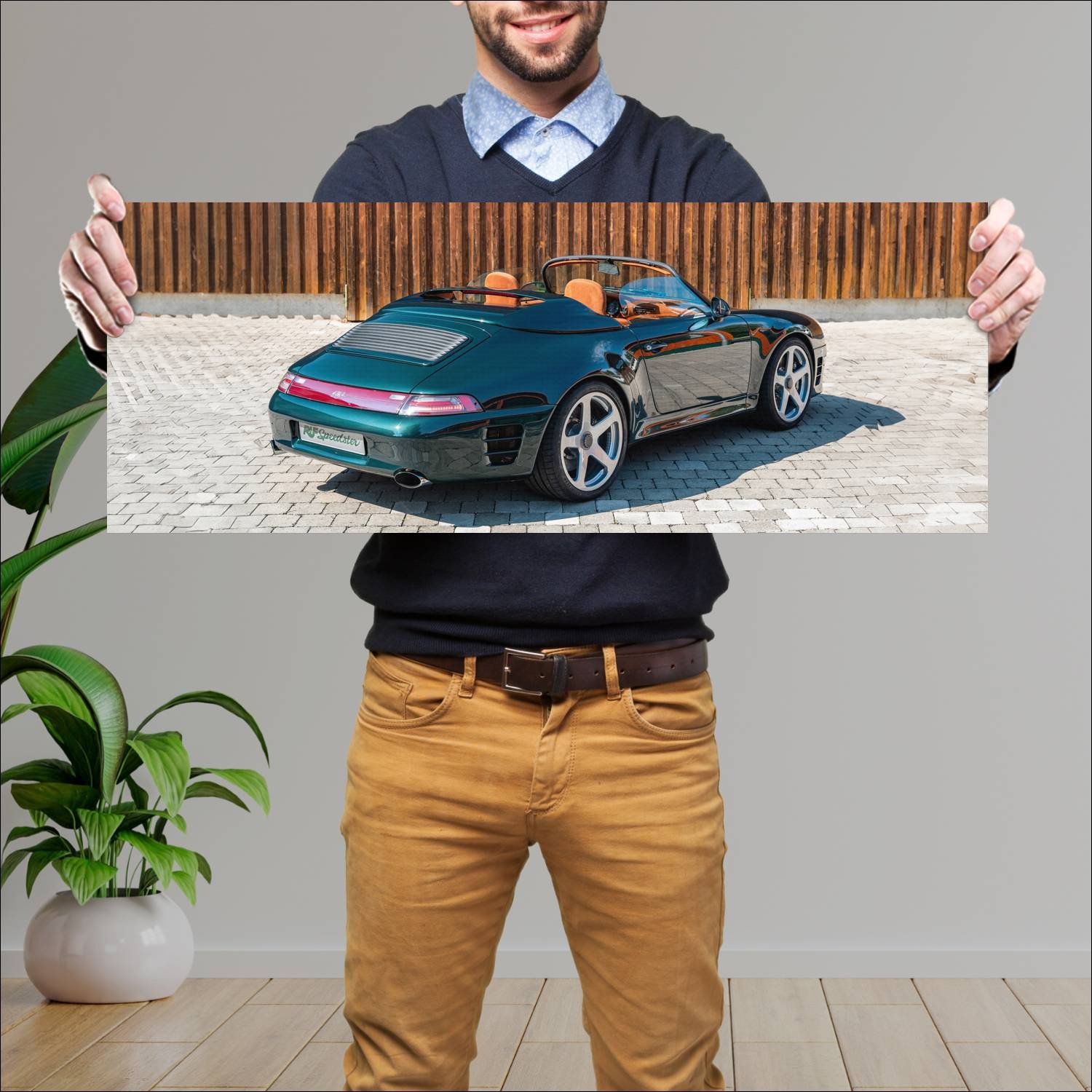 Cuadro grande 30x80cm 2022 ruf speedster auto 590 Porsche
