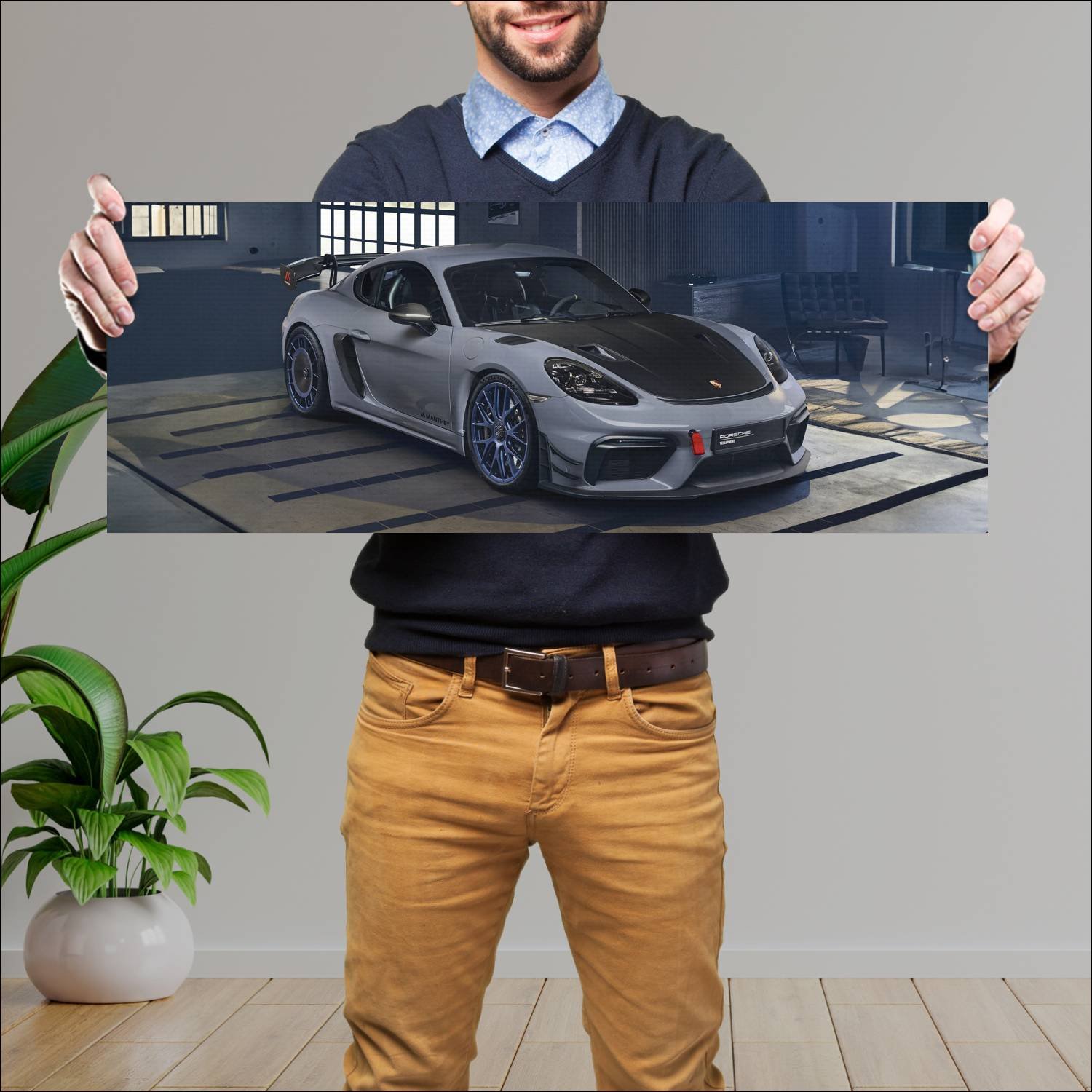Cuadro grande 30x80cm 2023 porsche 718 cayman gt4 600 Porsche