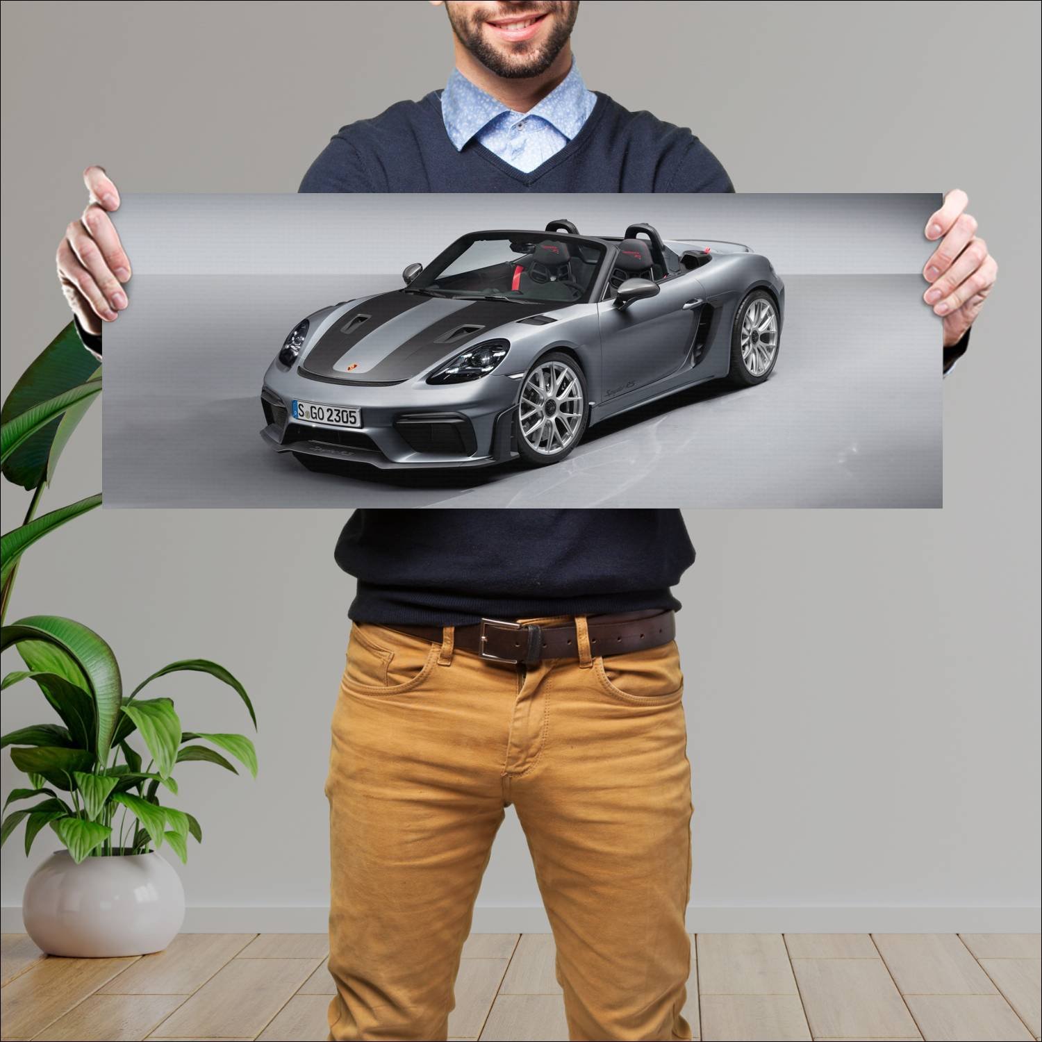 Cuadro grande 30x80cm 2023 porsche 718 spyder rs w 606 Porsche