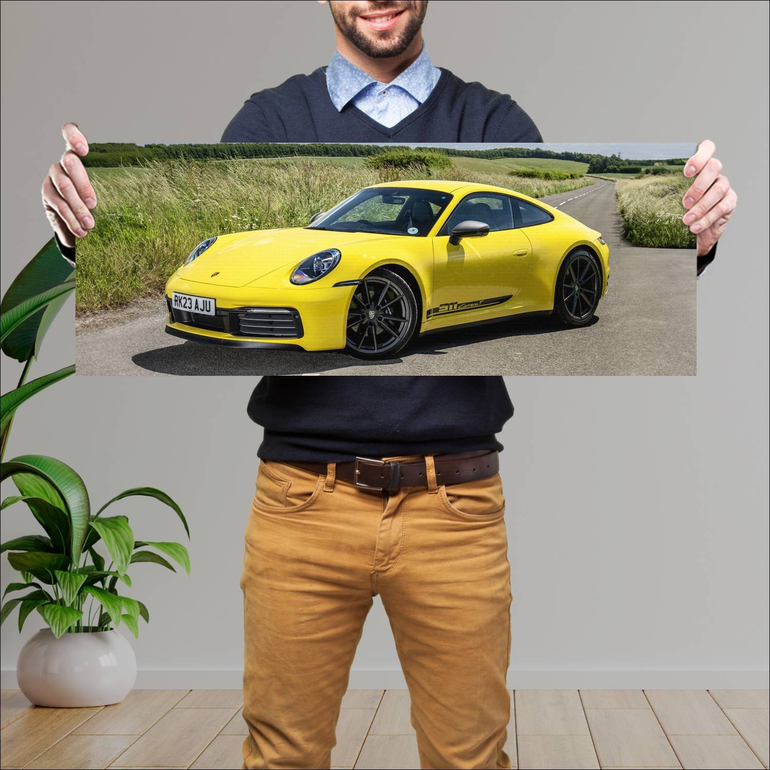 Cuadro grande 30x80cm 2023 porsche 911 carrera t u 611 Porsche