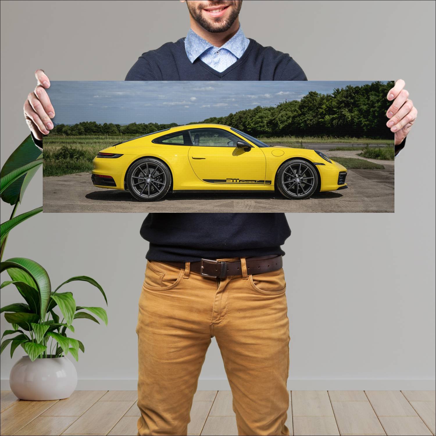Cuadro grande 30x80cm 2023 porsche 911 carrera t u 612 Porsche