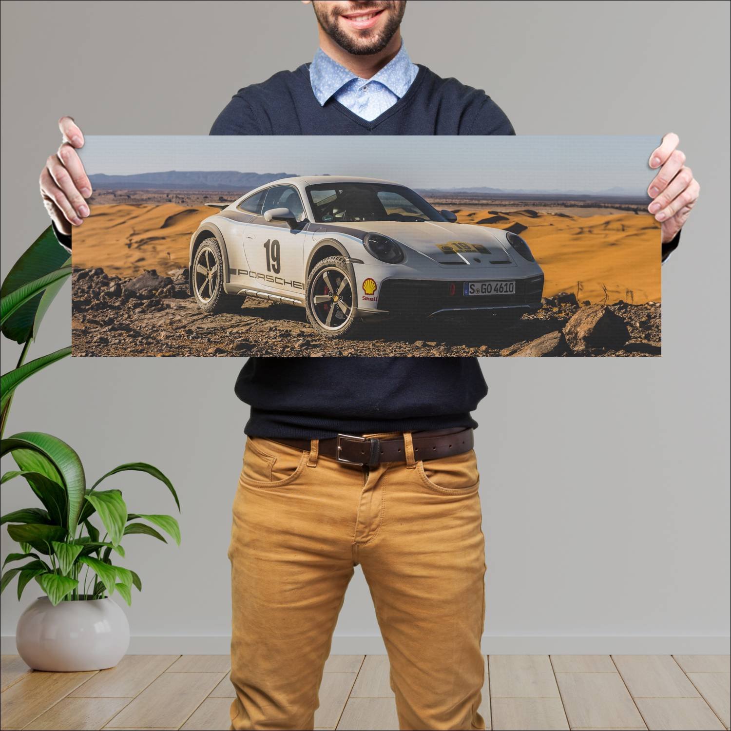 Cuadro grande 30x80cm 2023 porsche 911 dakar rally 614 Porsche