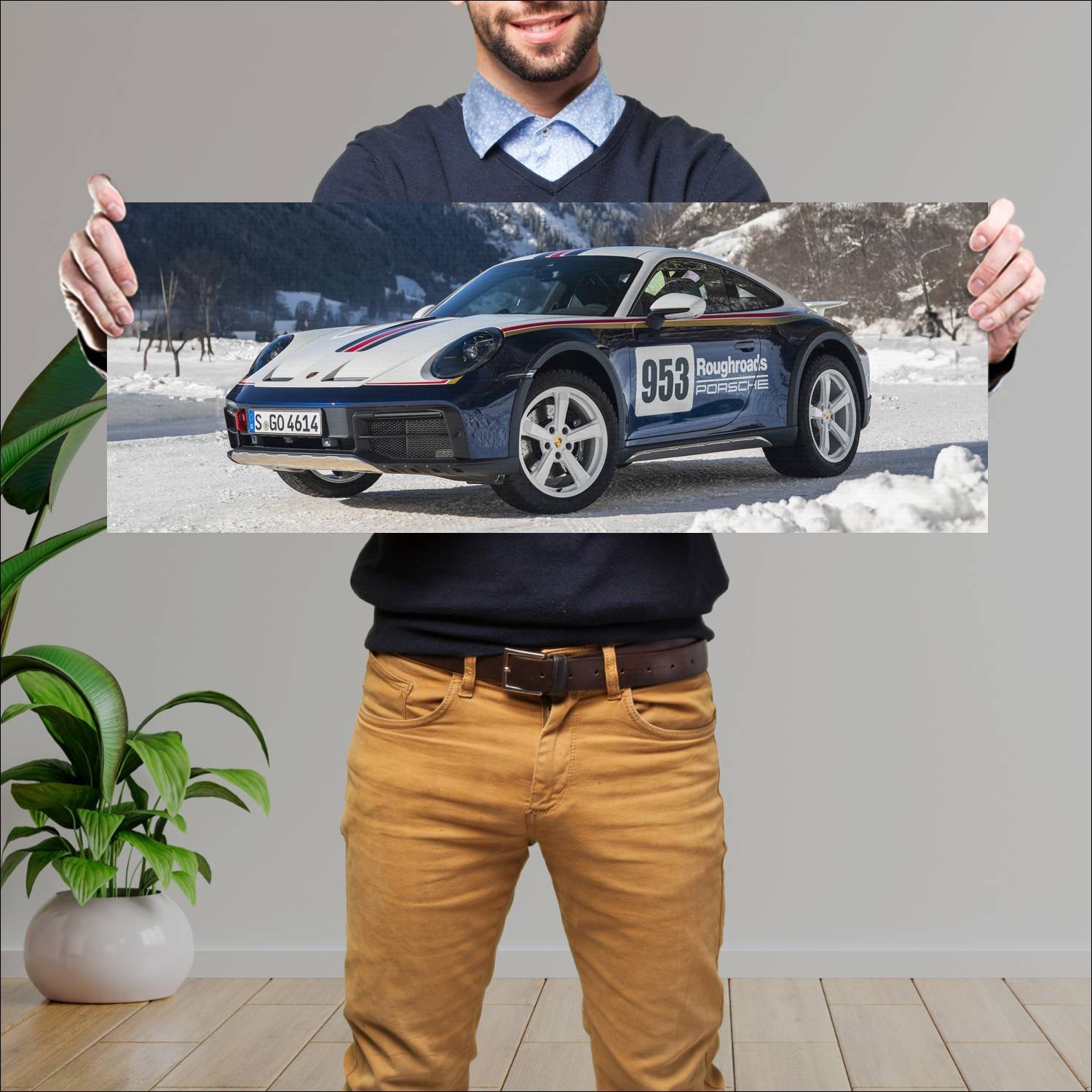 Cuadro grande 30x80cm 2023 porsche 911 dakar rally 615 Porsche