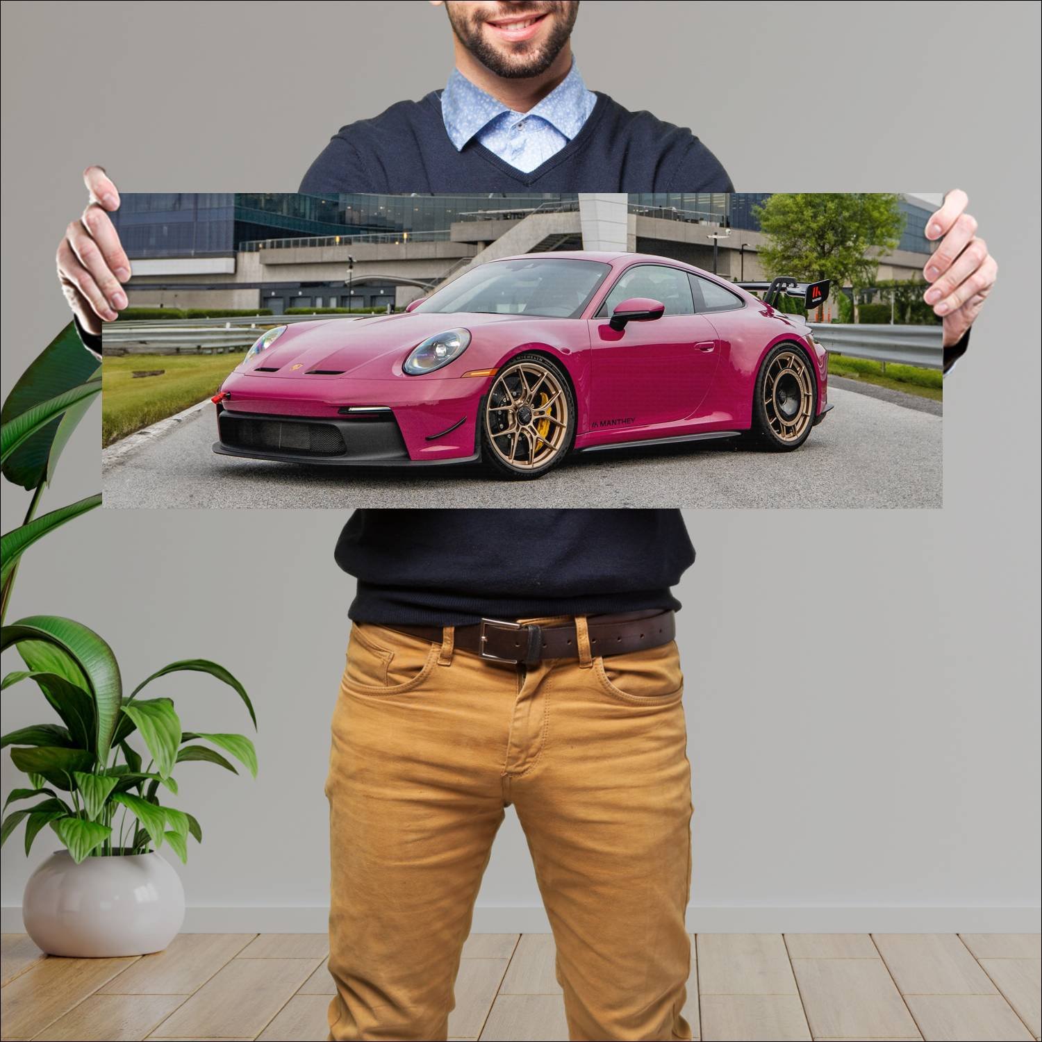 Cuadro grande 30x80cm 2023 porsche 911 gt3 manthey 617 Porsche