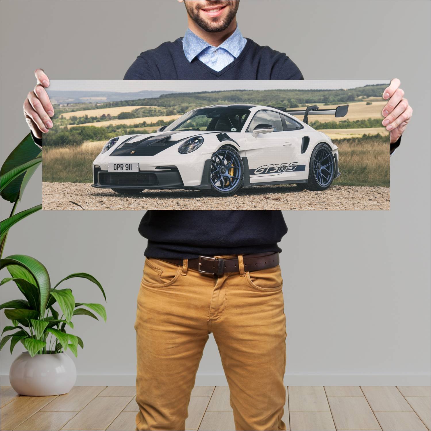 Cuadro grande 30x80cm 2023 porsche 911 gt3 rs weis 622 Porsche