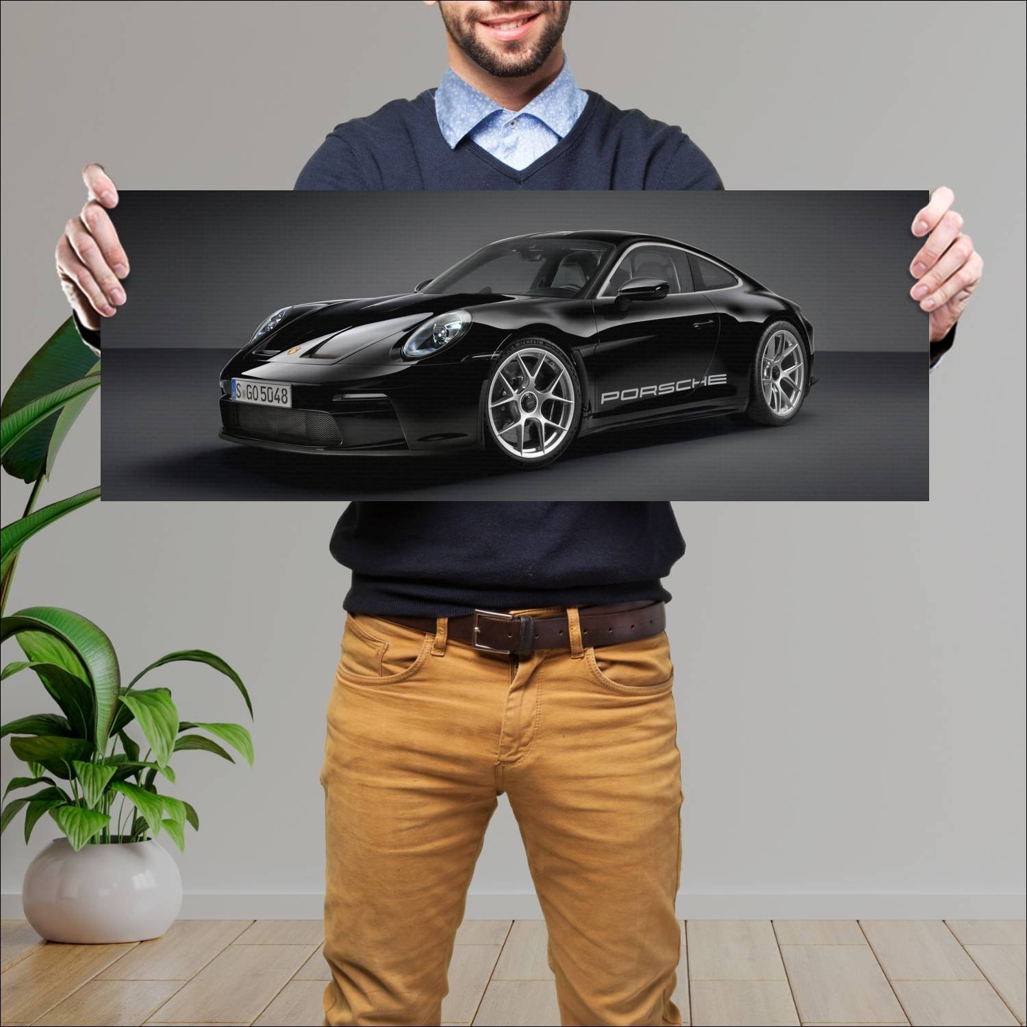 Cuadro grande 30x80cm 2023 porsche 911 s t auto 623 Porsche
