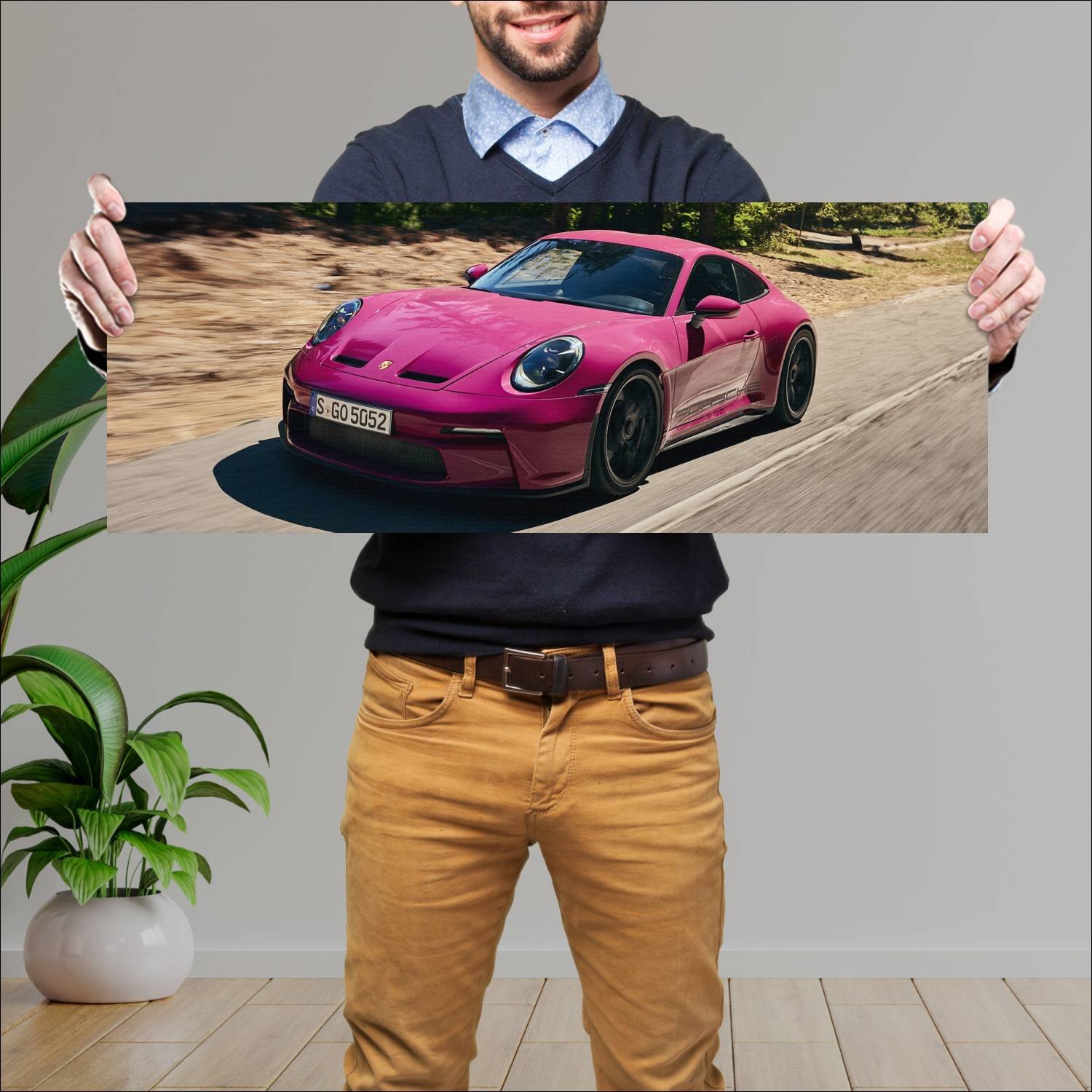 Cuadro grande 30x80cm 2023 porsche 911 s t auto 625 Porsche