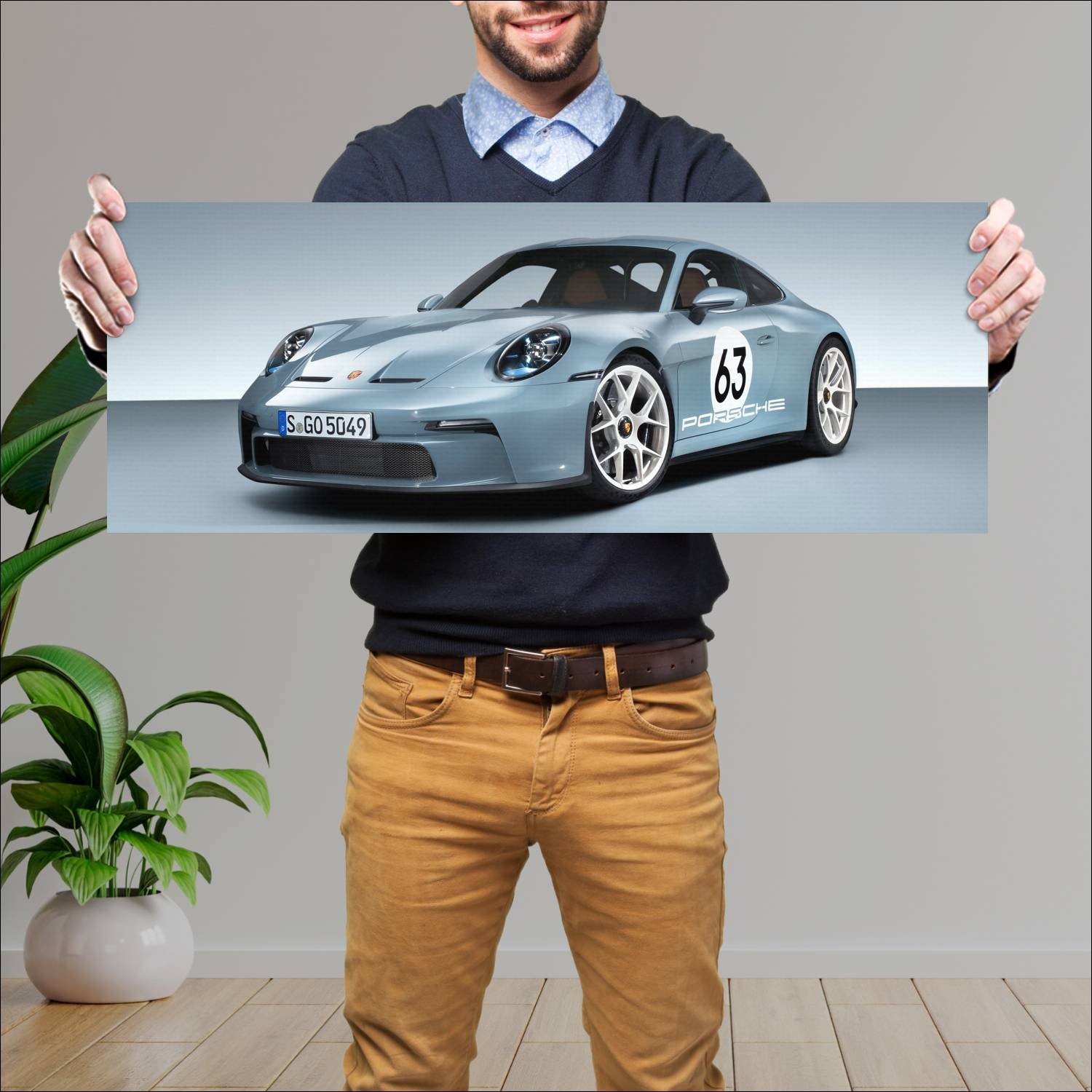 Cuadro grande 30x80cm 2023 porsche 911 s t heritag 626 Porsche
