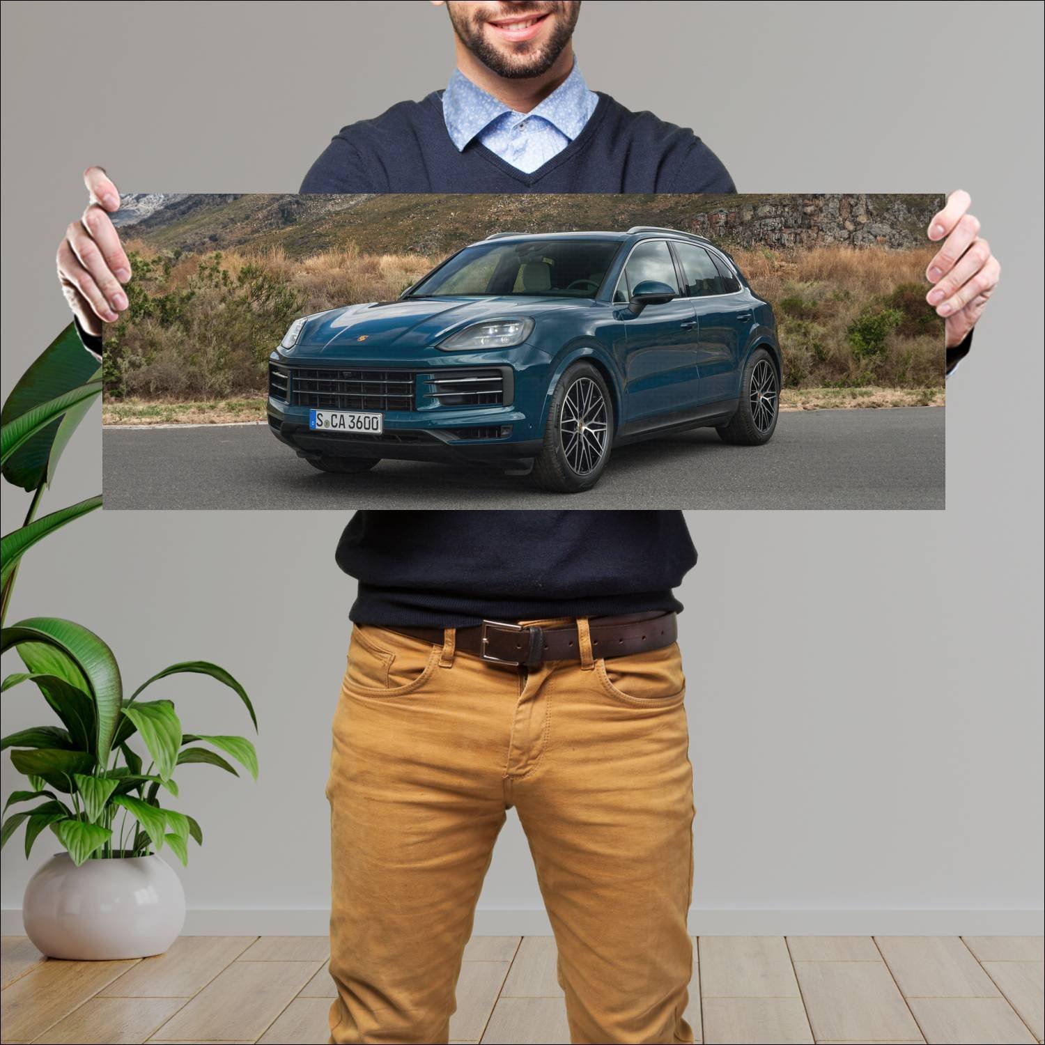 Cuadro grande 30x80cm 2023 porsche cayenne auto 632 Porsche