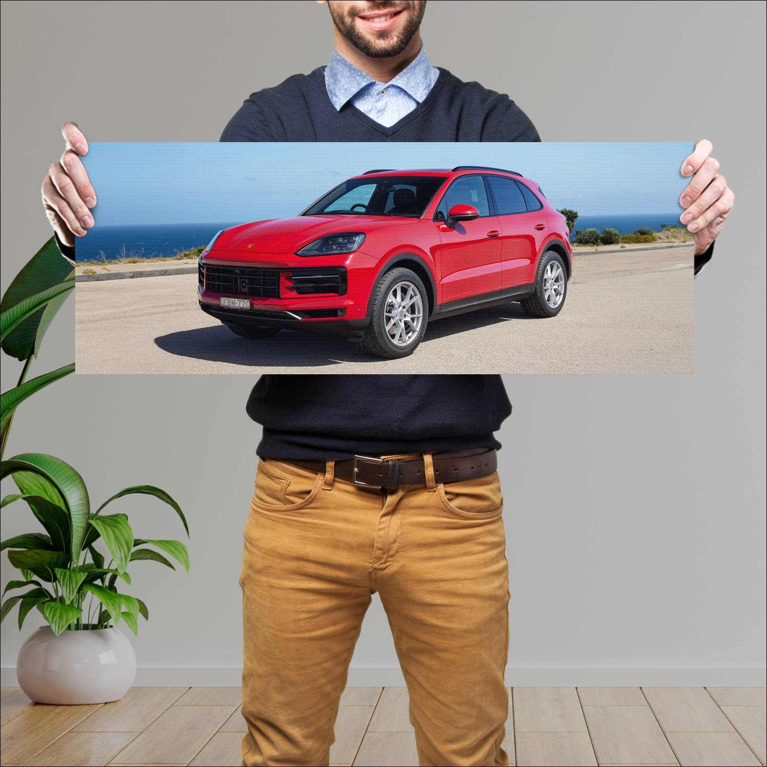 Cuadro grande 30x80cm 2023 porsche cayenne au Porsche