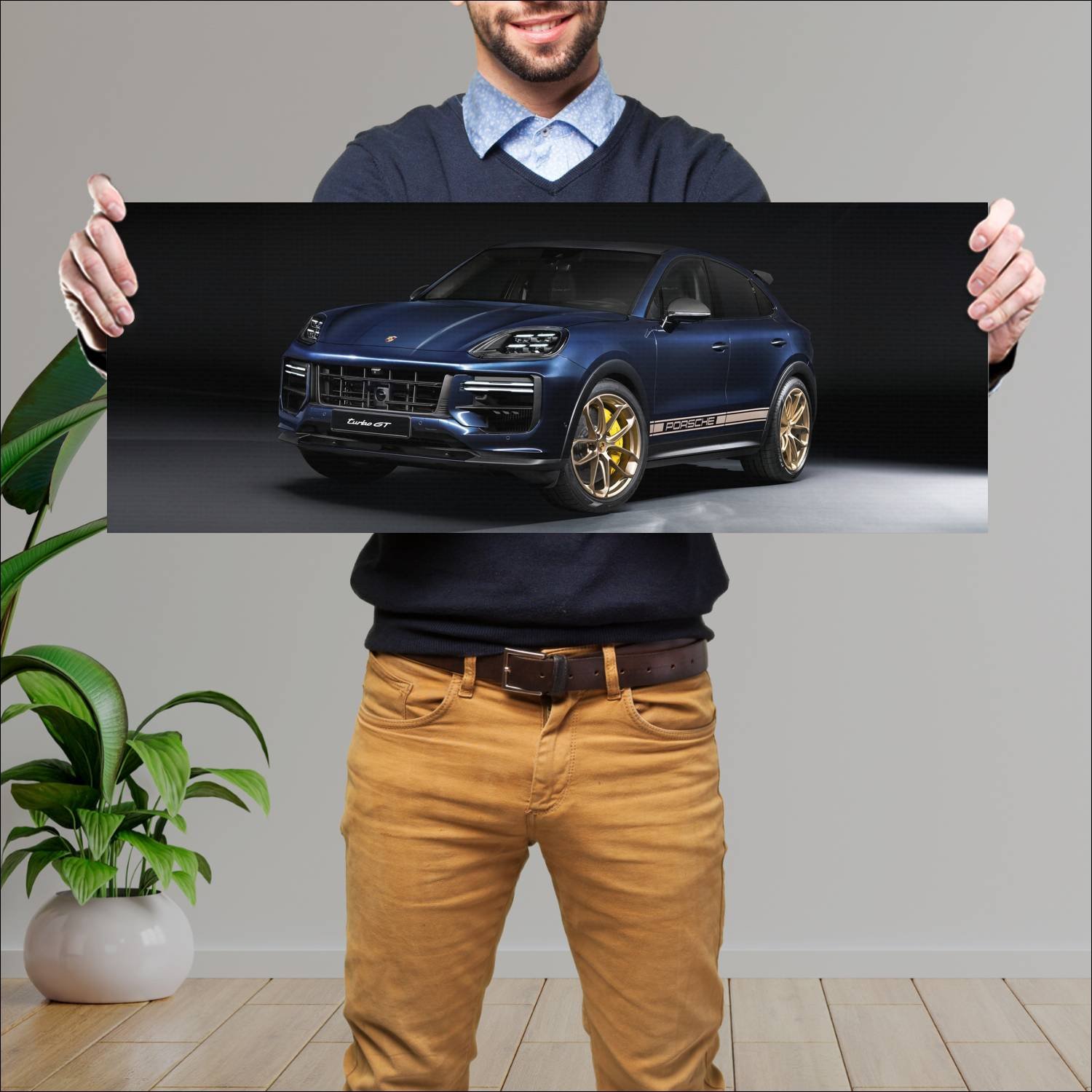 Cuadro grande 30x80cm 2023 porsche cayenne coupe t 635 Porsche