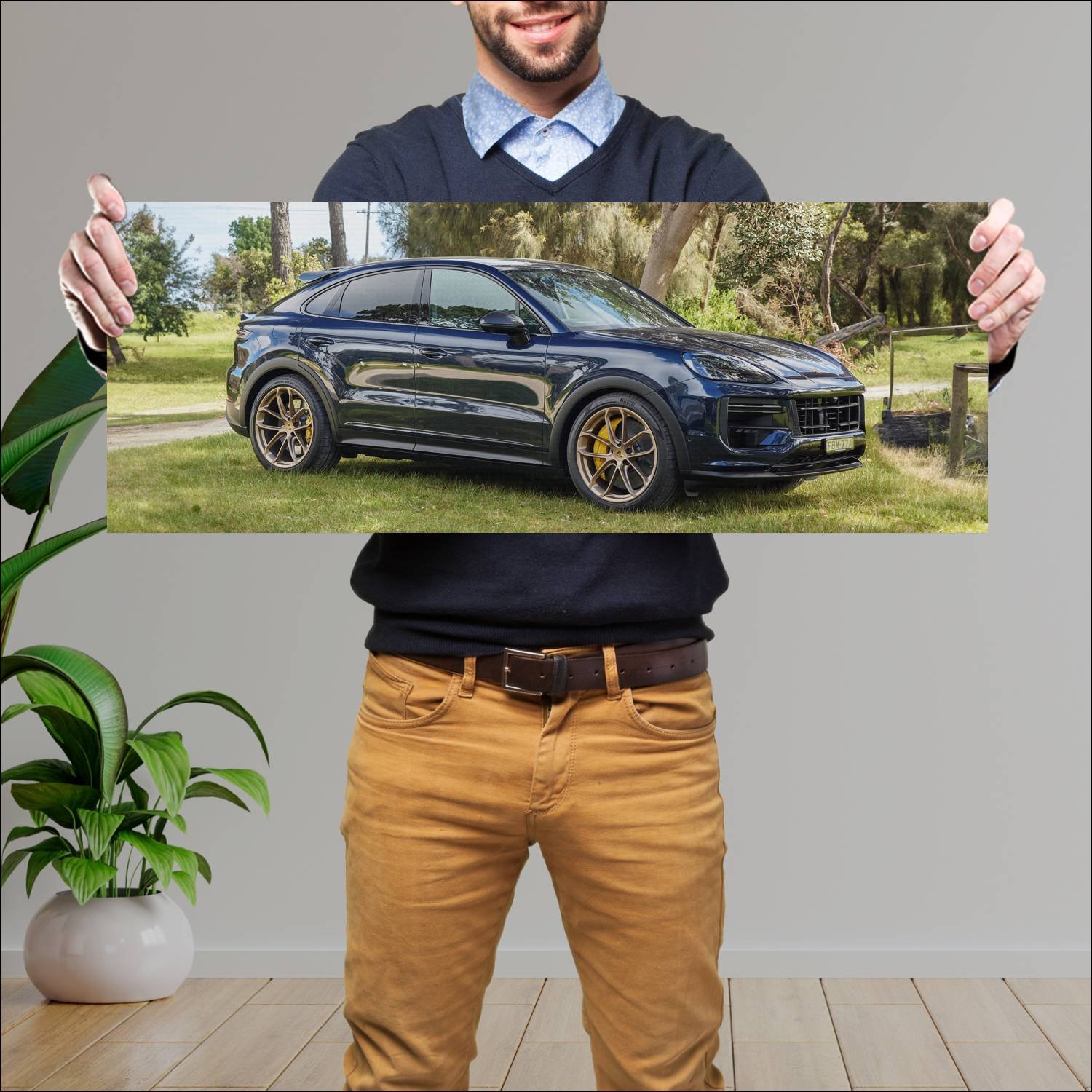 Cuadro grande 30x80cm 2023 porsche cayenne coupe t 636 Porsche