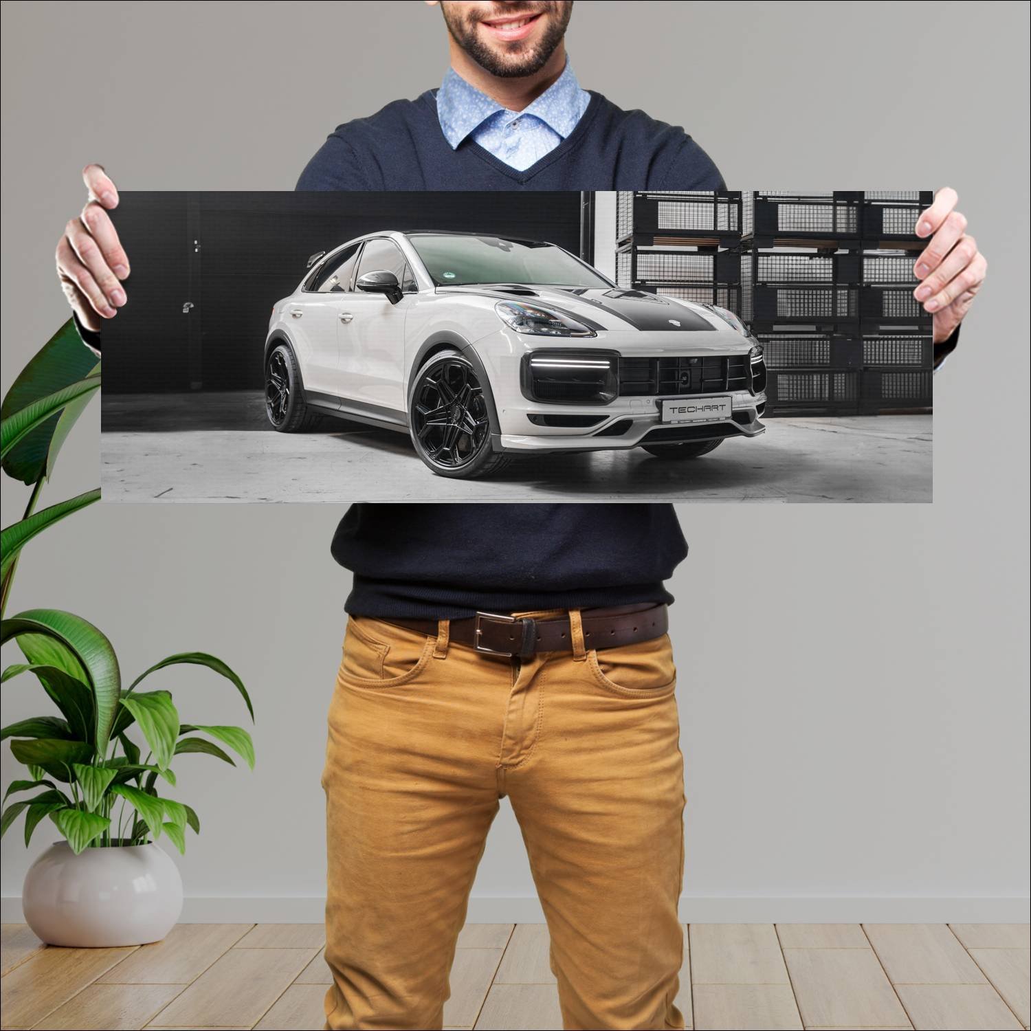 Cuadro grande 30x80cm 2023 porsche cayenne coupe t 637 Porsche