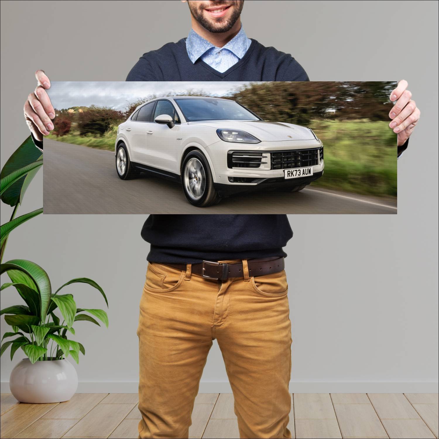 Cuadro grande 30x80cm 2023 porsche cayenne e hybri 638 Porsche