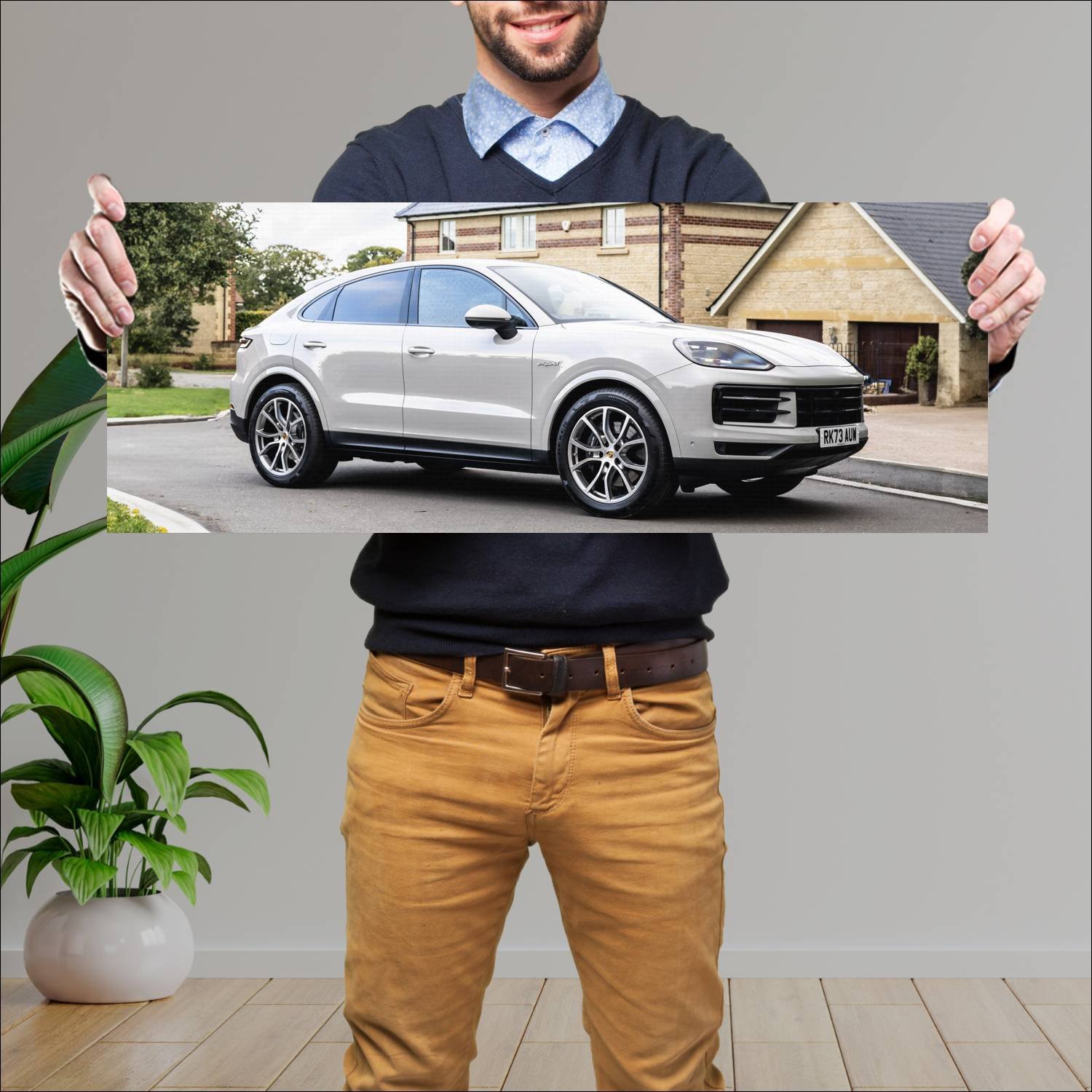 Cuadro grande 30x80cm 2023 porsche cayenne e hybri 639 Porsche