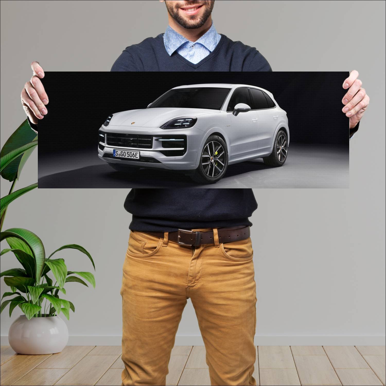 Cuadro grande 30x80cm 2023 porsche cayenne e hybri 640 Porsche