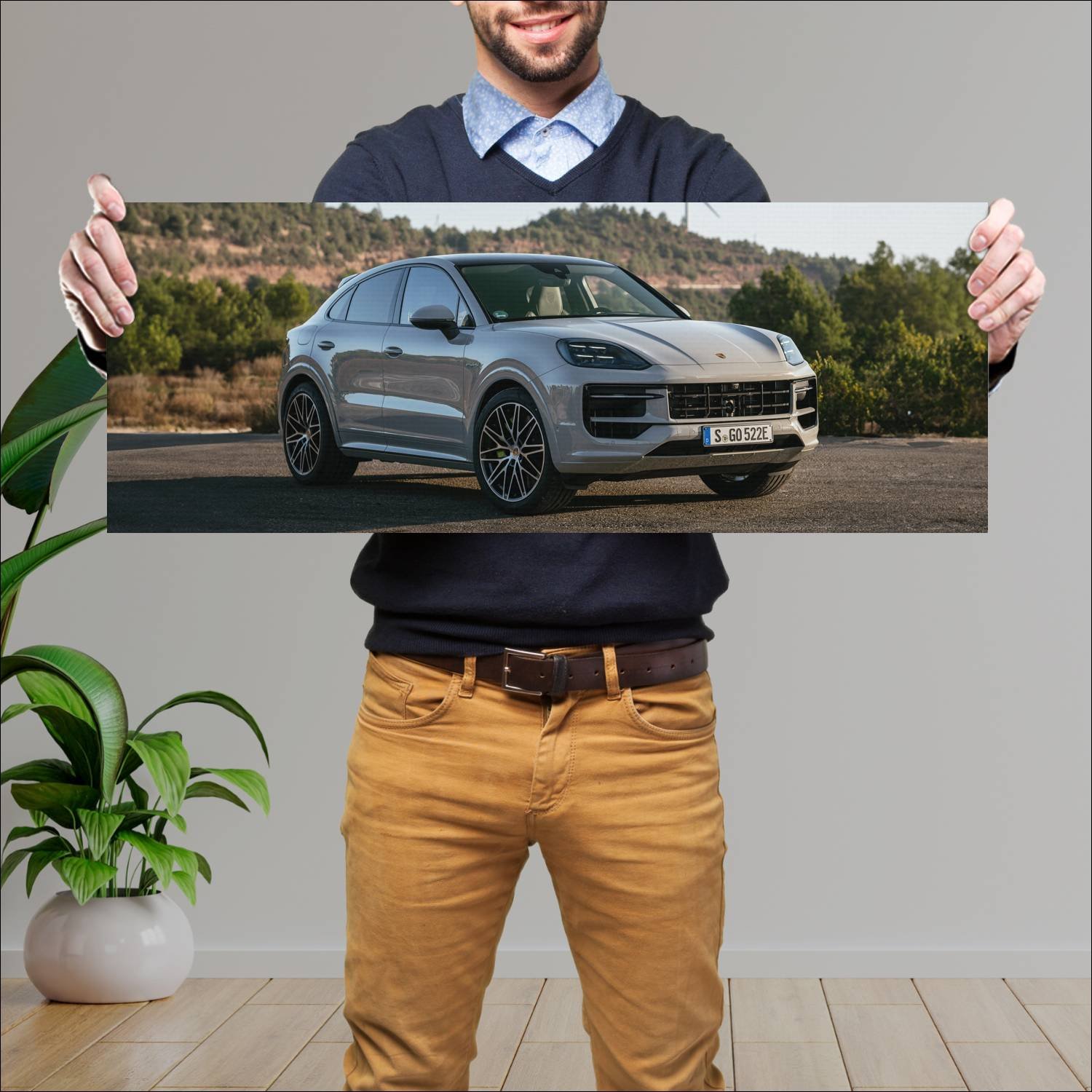 Cuadro grande 30x80cm 2023 porsche cayenne s coupe 642 Porsche