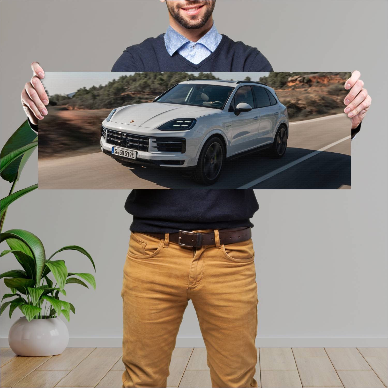 Cuadro grande 30x80cm 2023 porsche cayenne s e hyb 644 Porsche