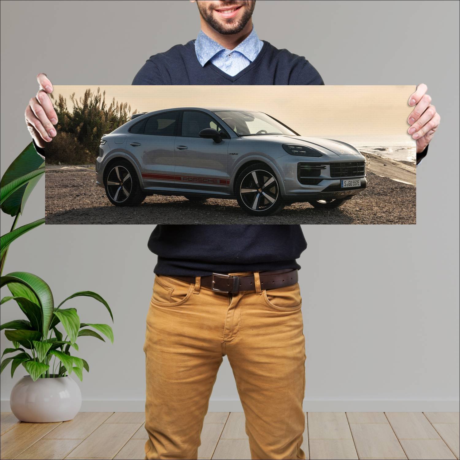 Cuadro grande 30x80cm 2023 porsche cayenne turbo c 646 Porsche