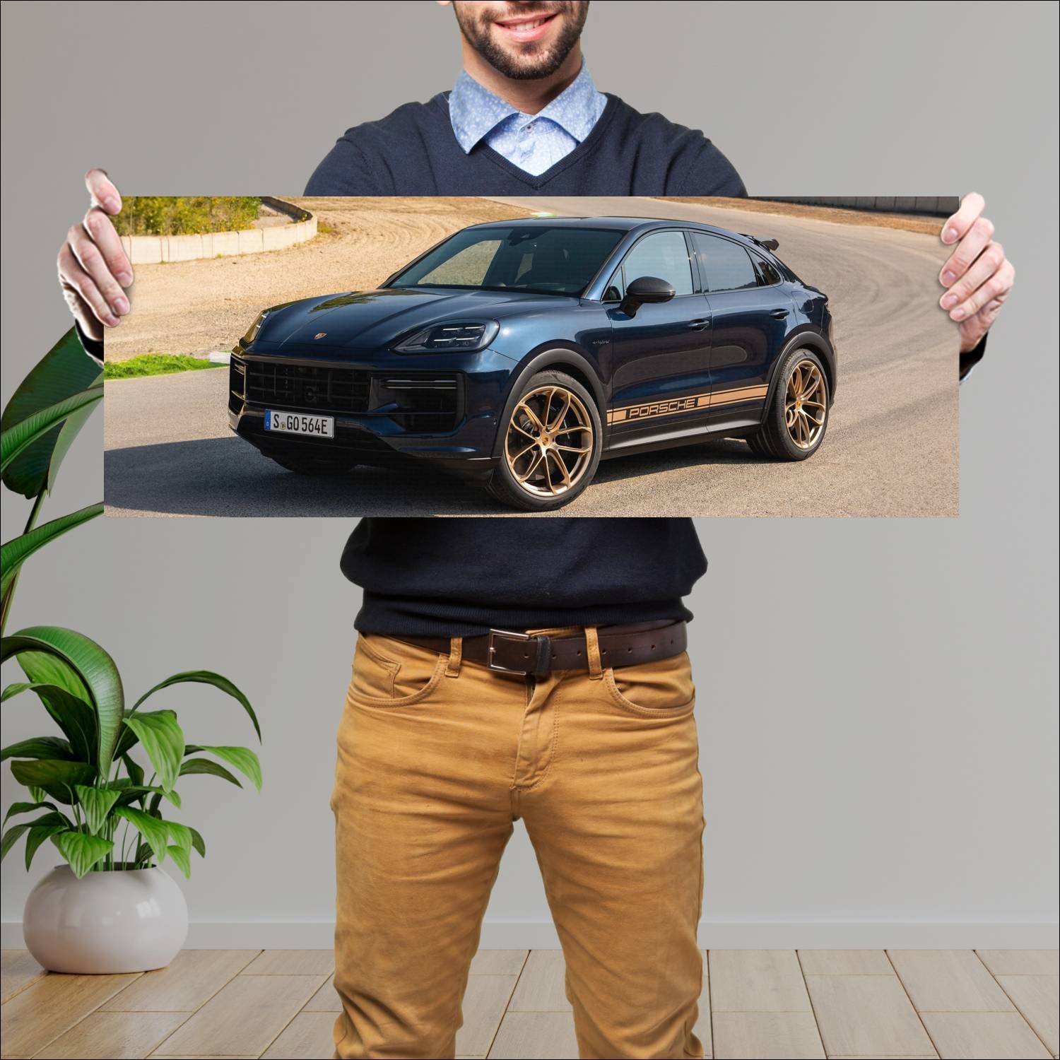 Cuadro grande 30x80cm 2023 porsche cayenne turbo c 647 Porsche