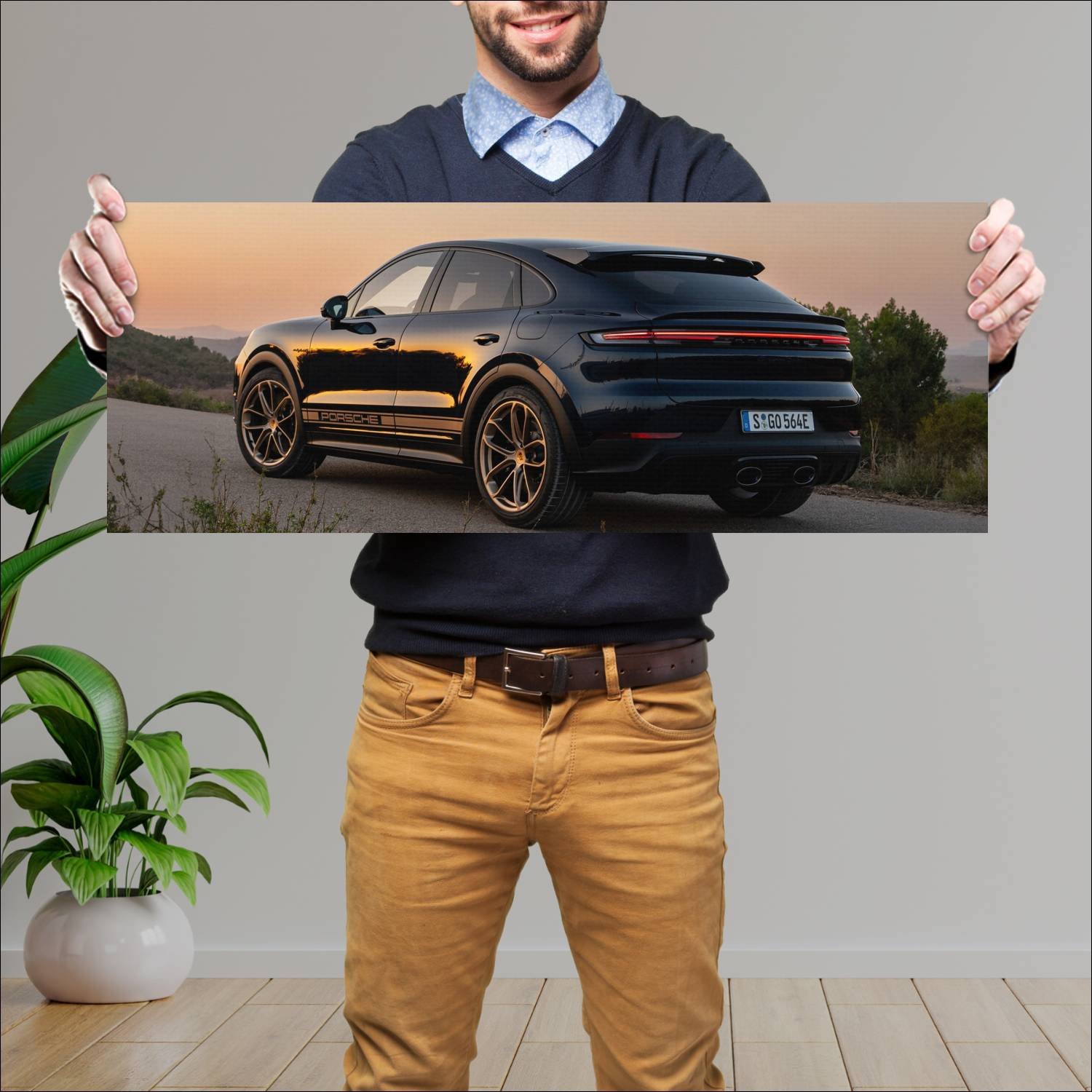Cuadro grande 30x80cm 2023 porsche cayenne turbo c 648 Porsche