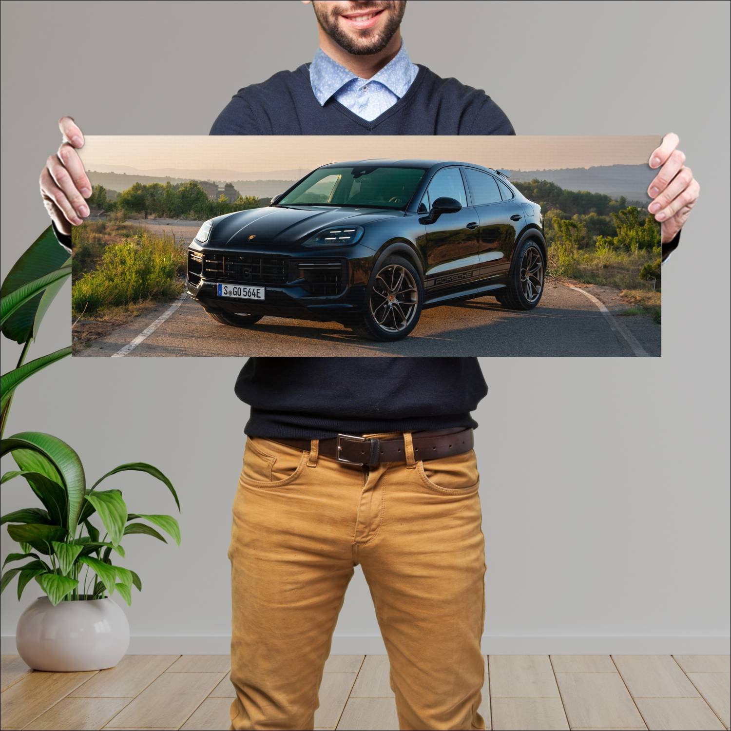 Cuadro grande 30x80cm 2023 porsche cayenne turbo c 649 Porsche