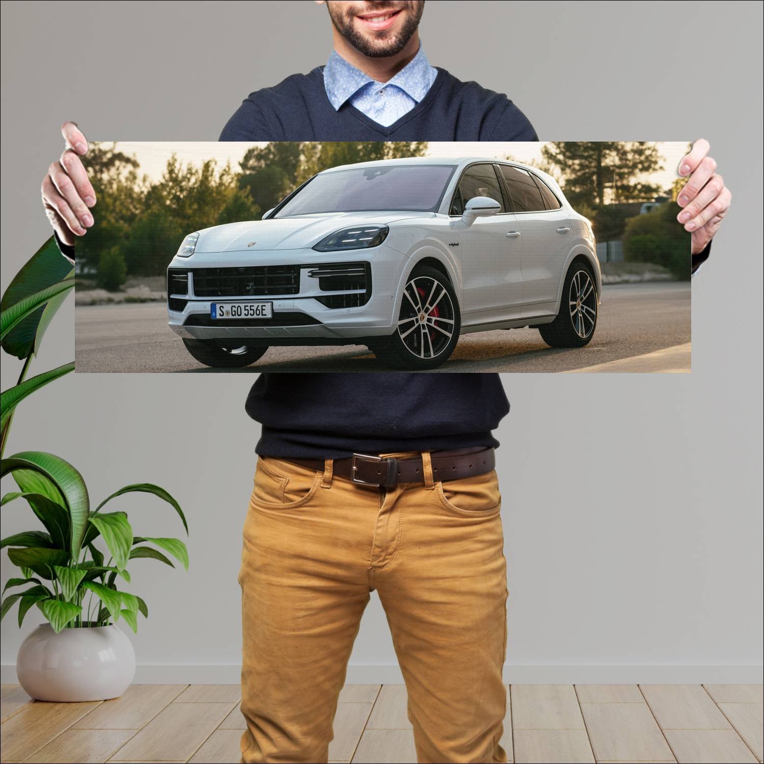 Cuadro grande 30x80cm 2023 porsche cayenne turbo e 650 Porsche
