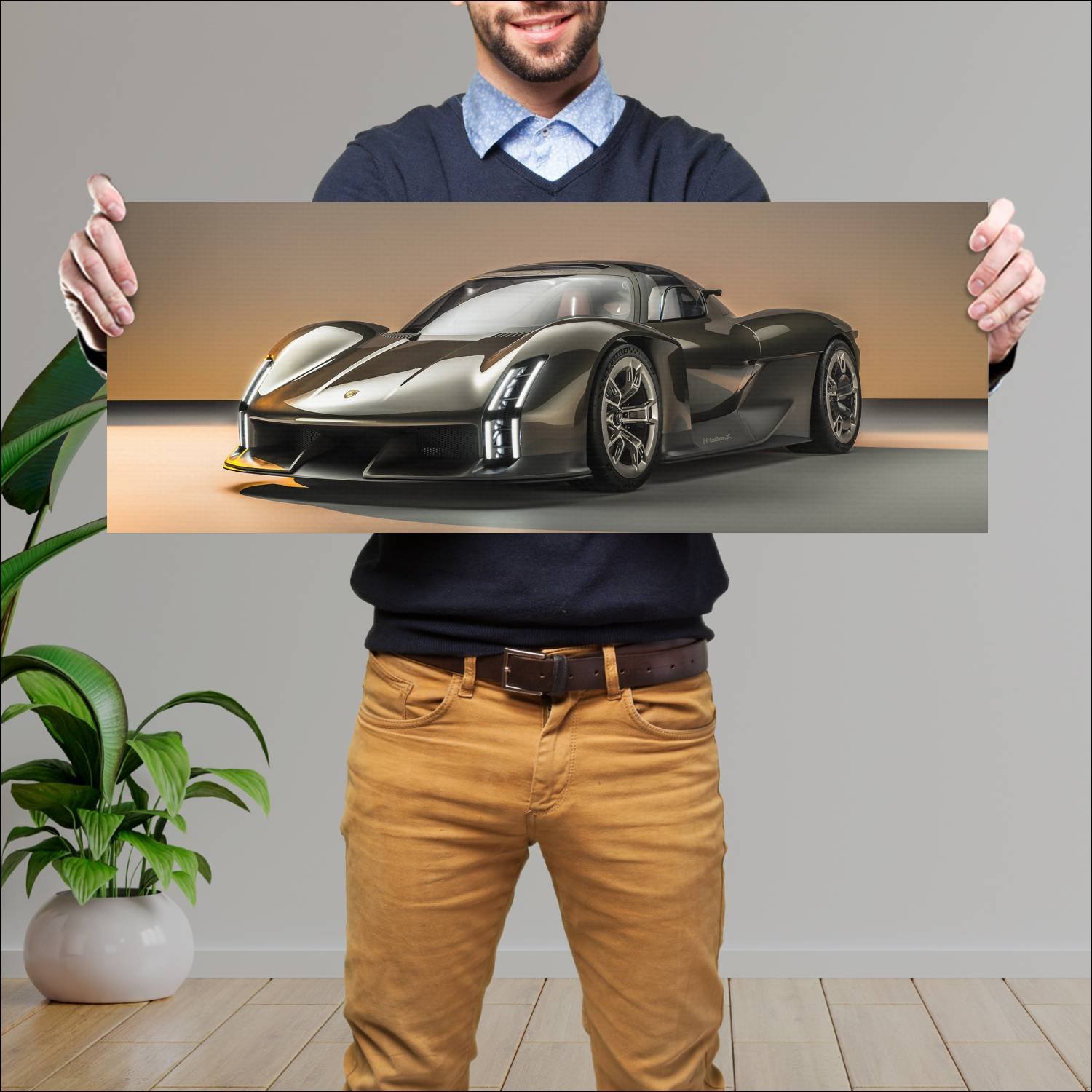 Cuadro grande 30x80cm 2023 porsche mission x conce 653 Porsche
