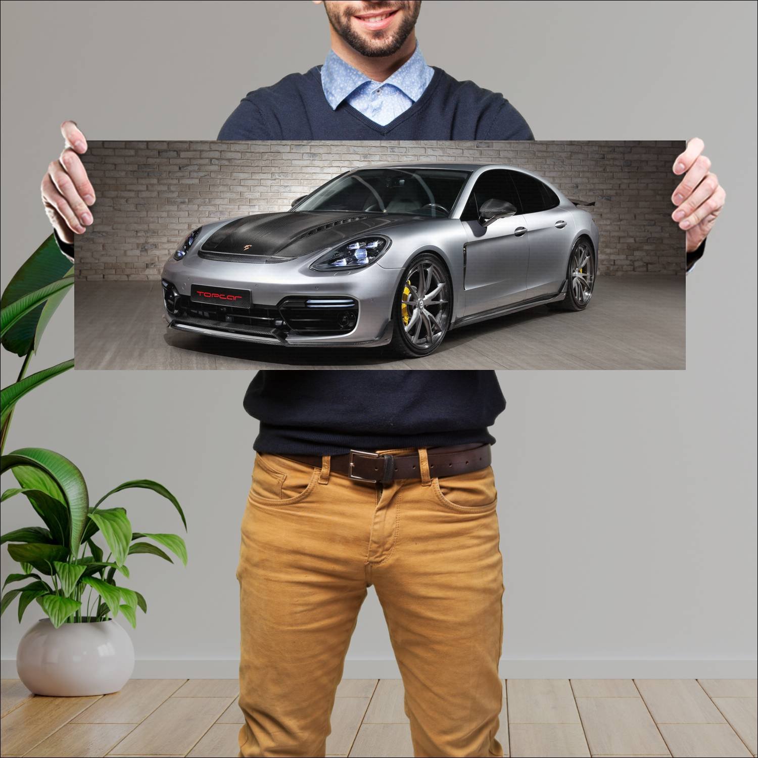 Cuadro grande 30x80cm 2023 porsche panamera turbo 654 Porsche