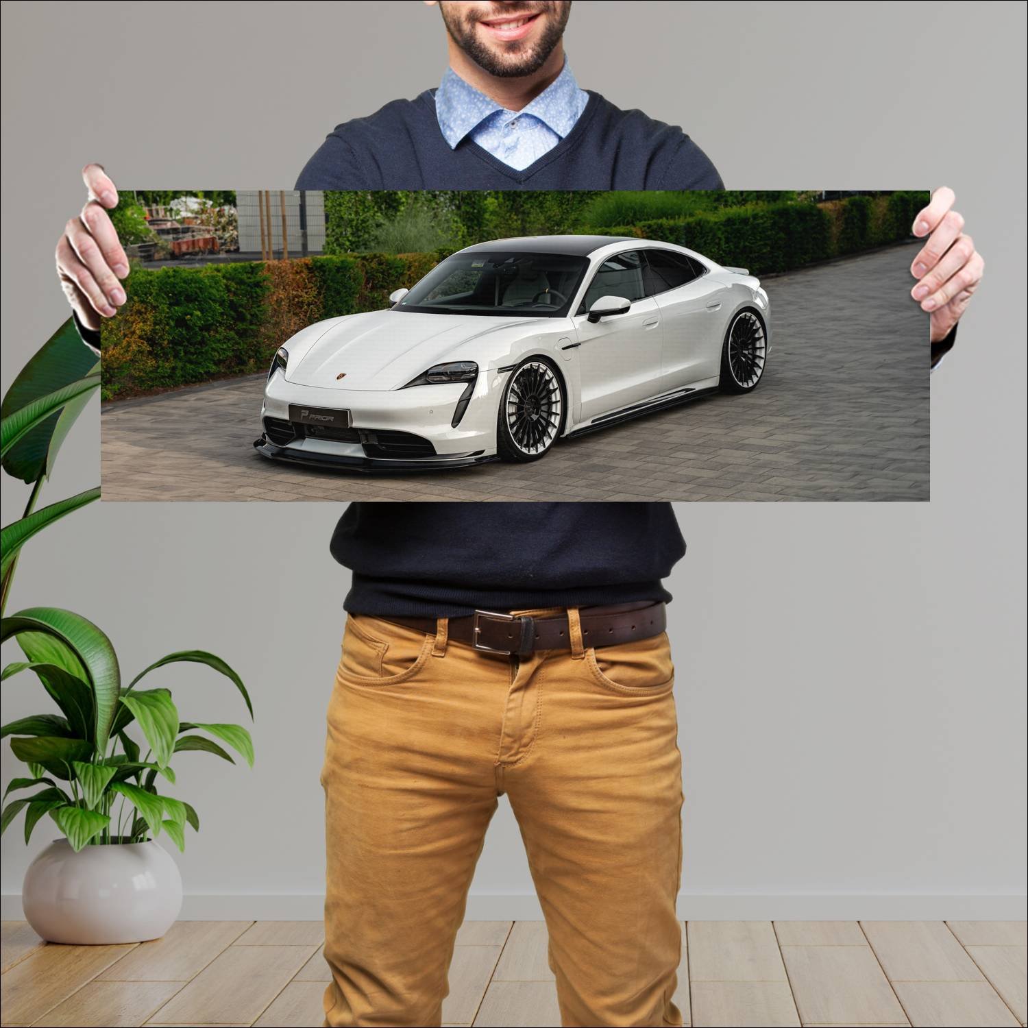 Cuadro grande 30x80cm 2023 porsche taycan pd te ae 655 Porsche