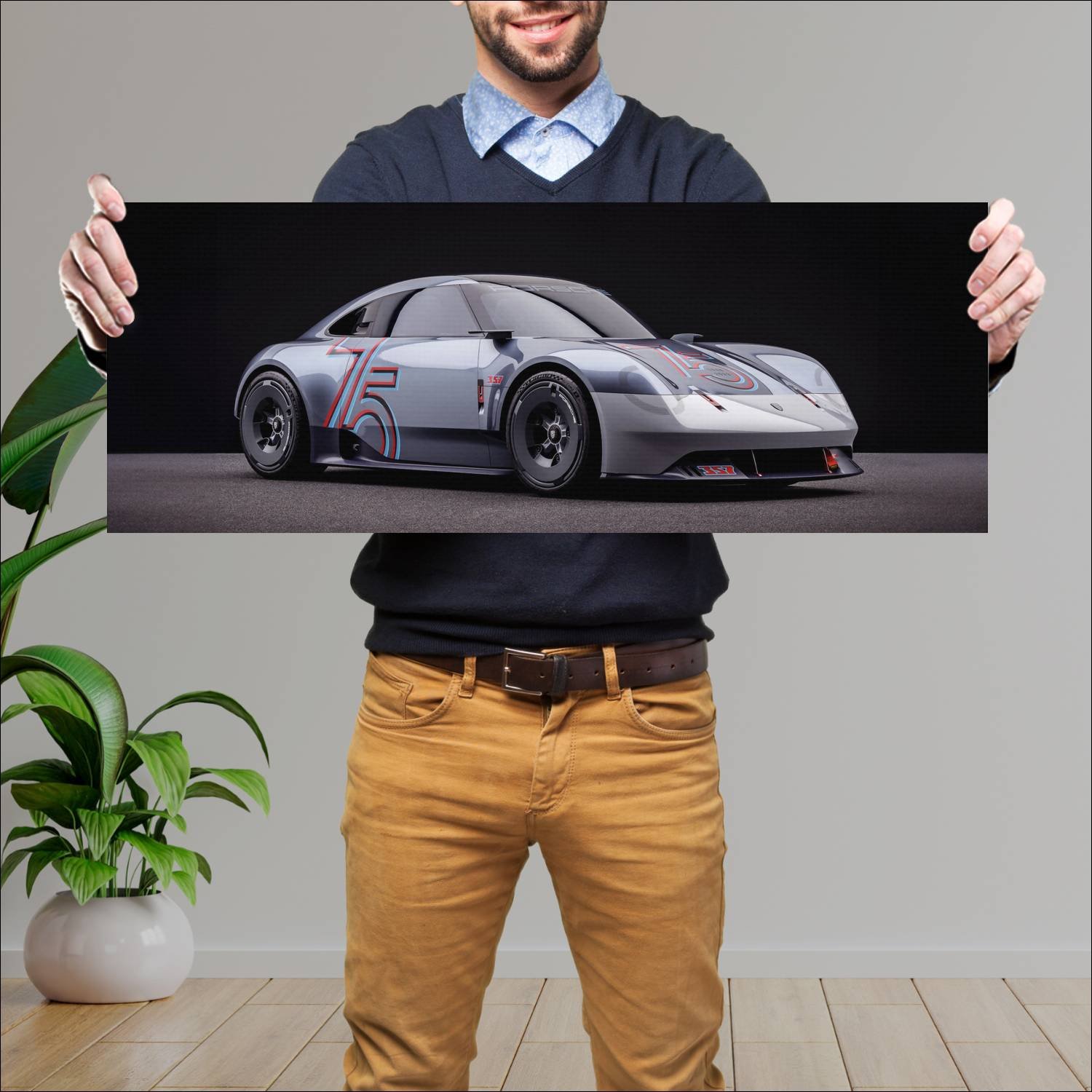 Cuadro grande 30x80cm 2023 porsche vision 357 Porsche