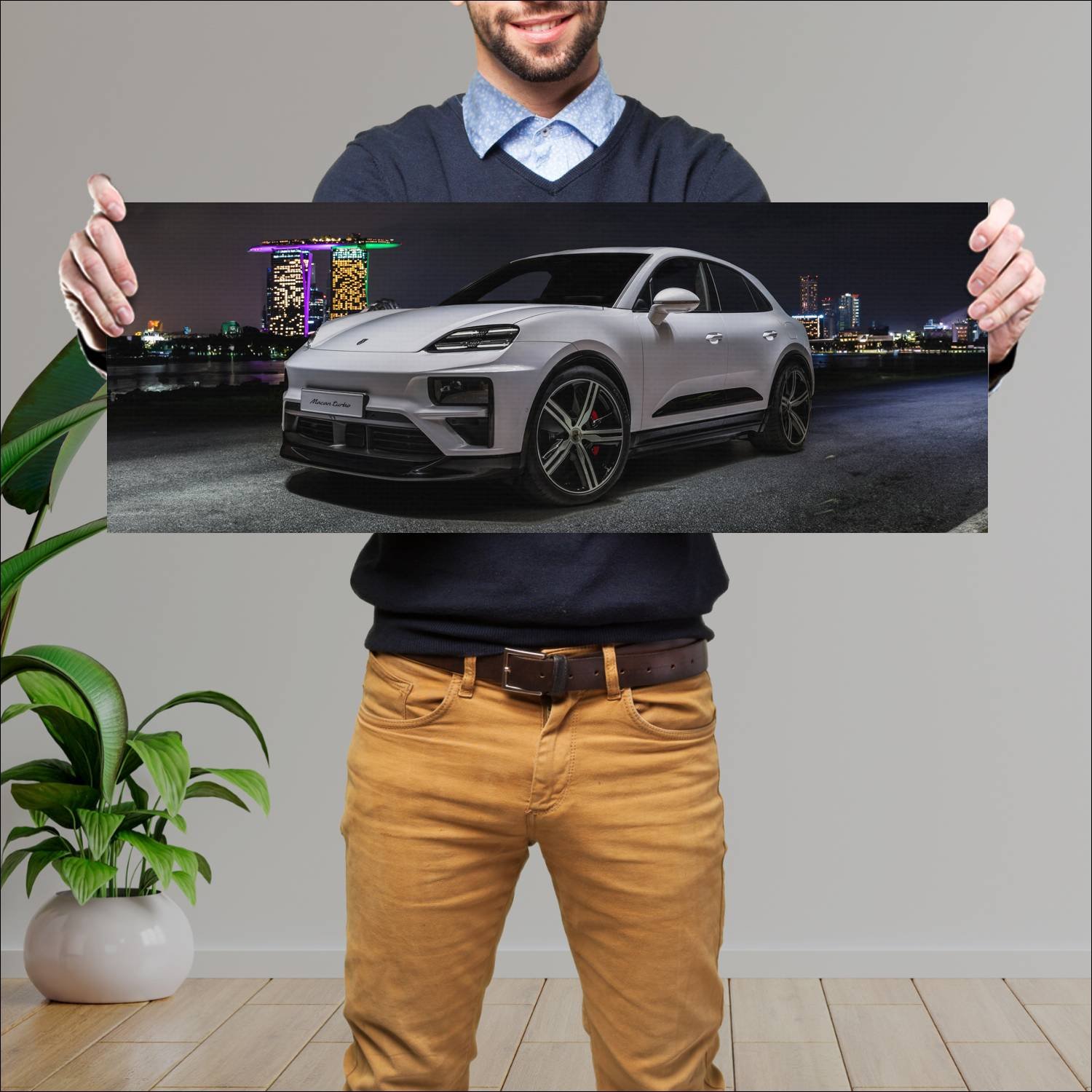 Cuadro grande 30x80cm 2024 porsche macan turbo 121 665 Porsche
