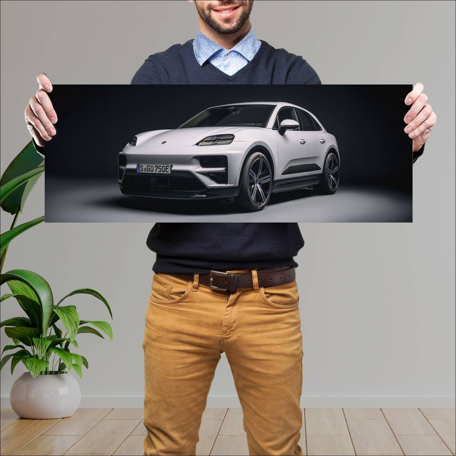 Cuadro grande 30x80cm 2024 porsche macan turbo 121 666 Porsche