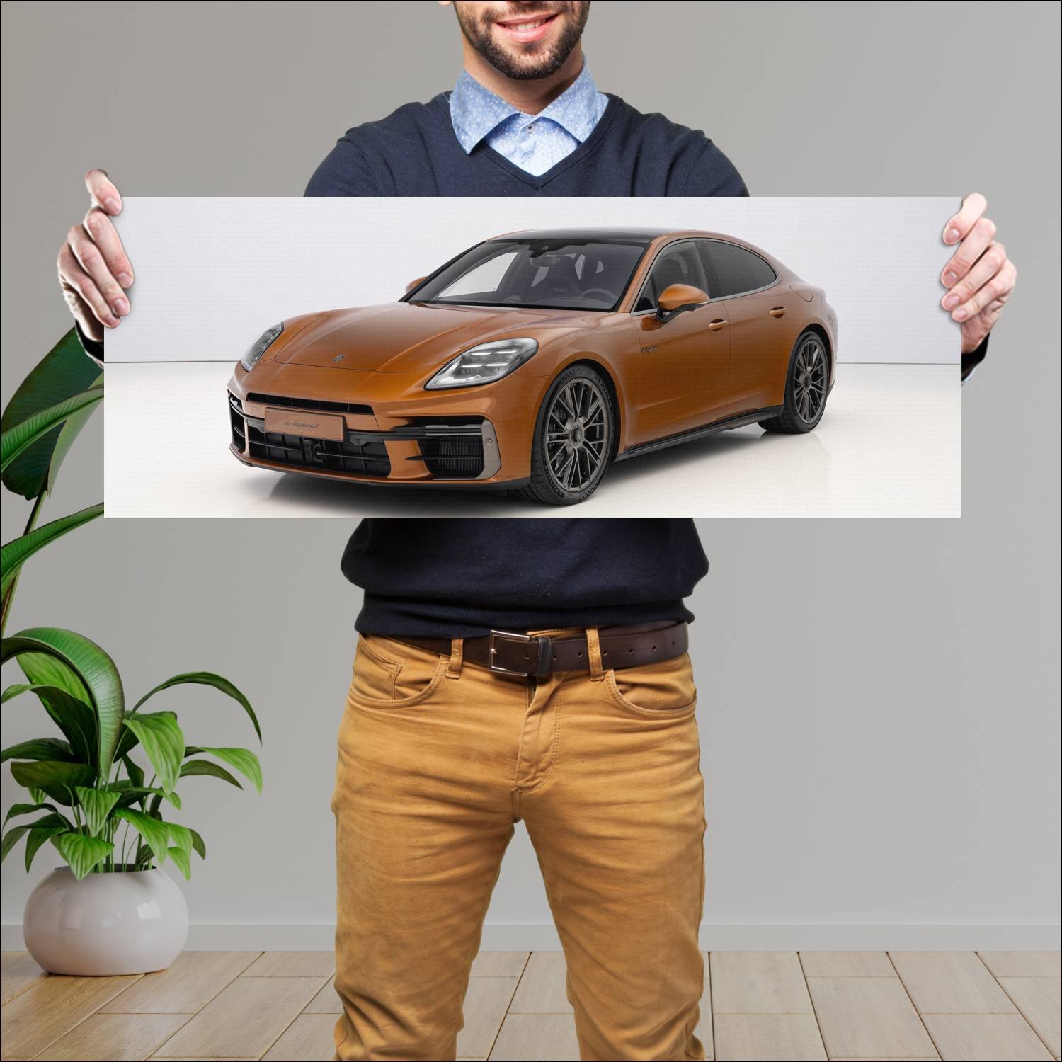 Cuadro grande 30x80cm 2024 porsche panamera turbo 667 Porsche
