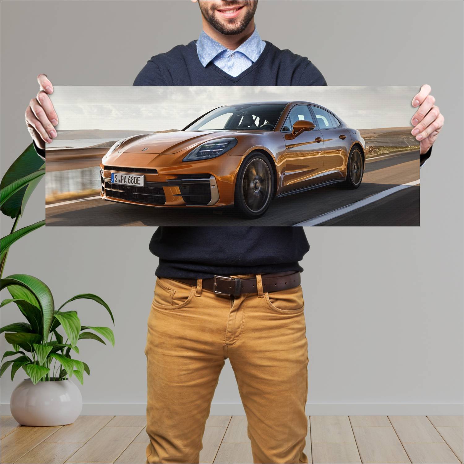 Cuadro grande 30x80cm 2024 porsche panamera turbo 668 Porsche