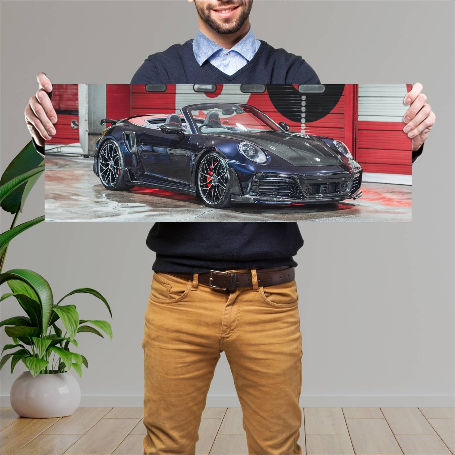 Cuadro grande 30x80cm 2024 techart gt sport cabrio 669 Porsche