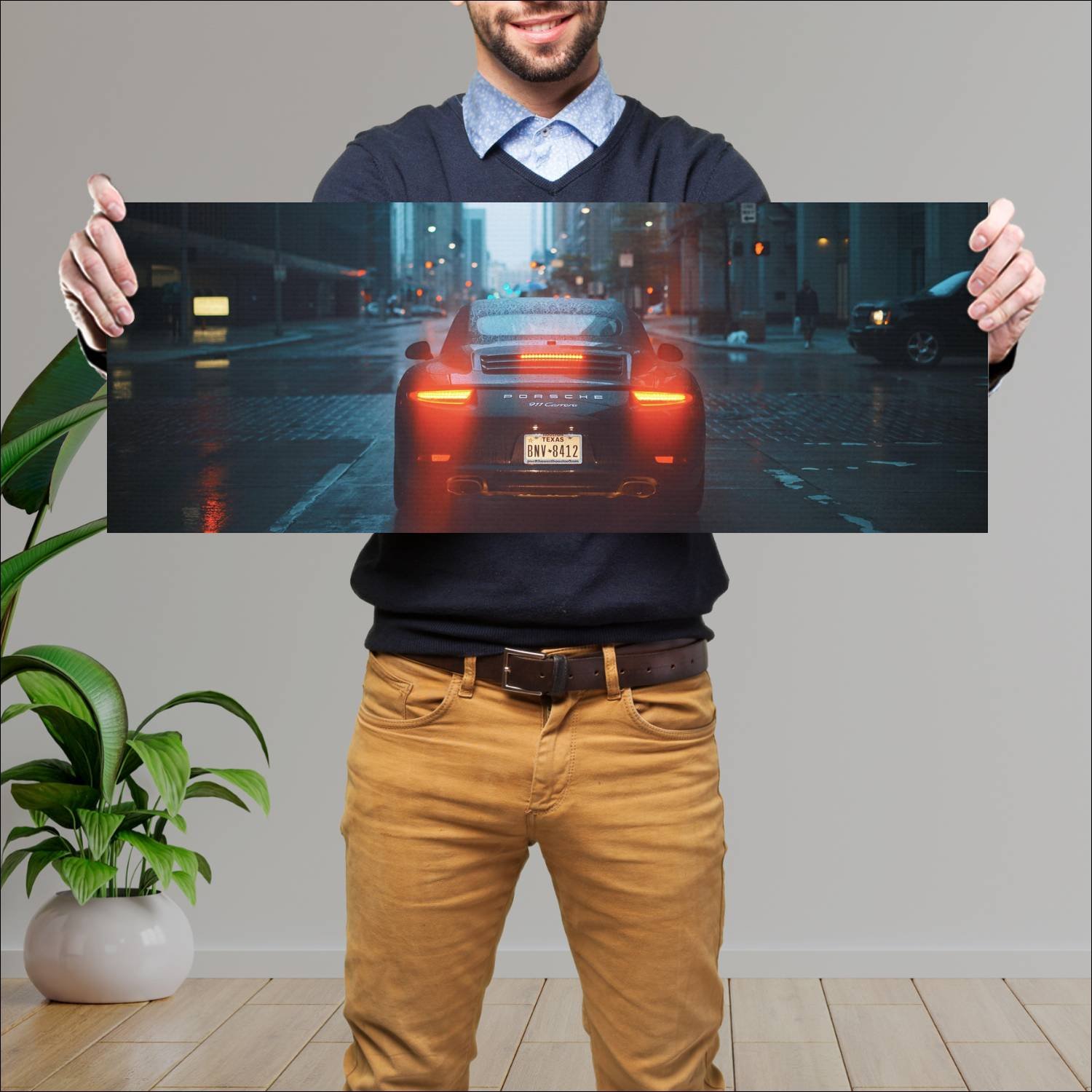 Cuadro grande 30x80cm Auto Porsche 911 Carrera Cola Porsche